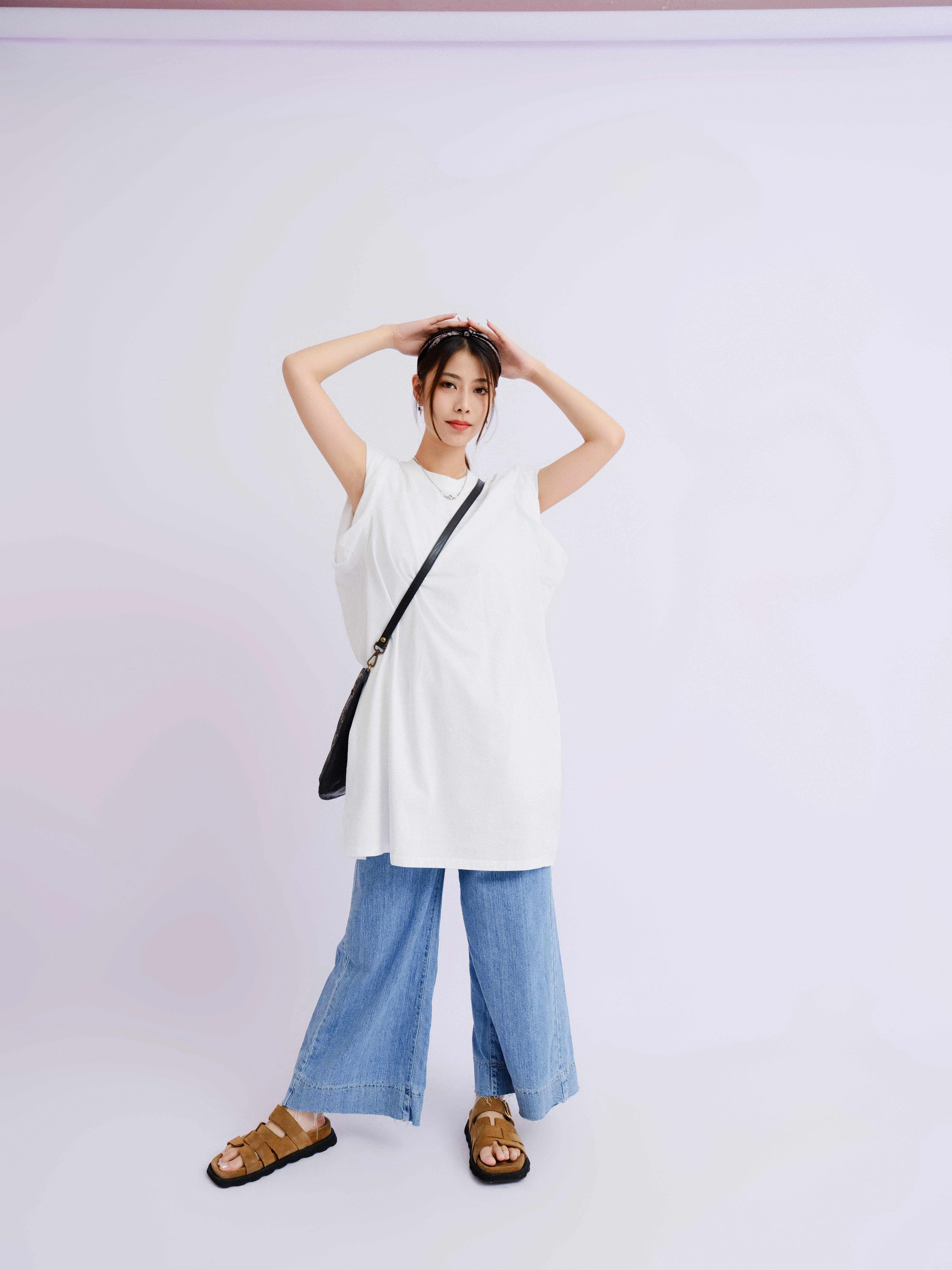 闊膊大袖級T恤料連身裙（現貨款式）