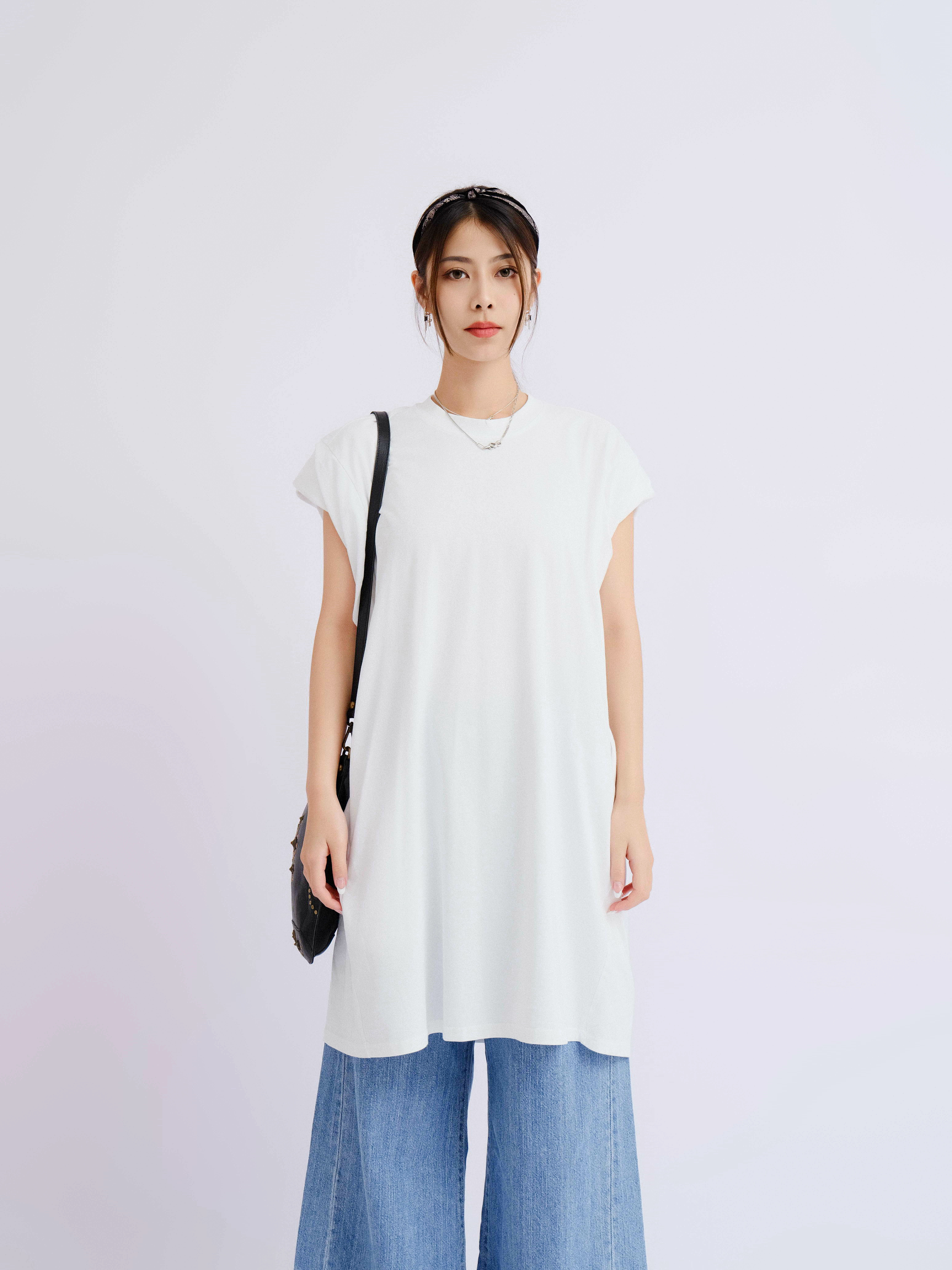 闊膊大袖級T恤料連身裙（現貨款式）