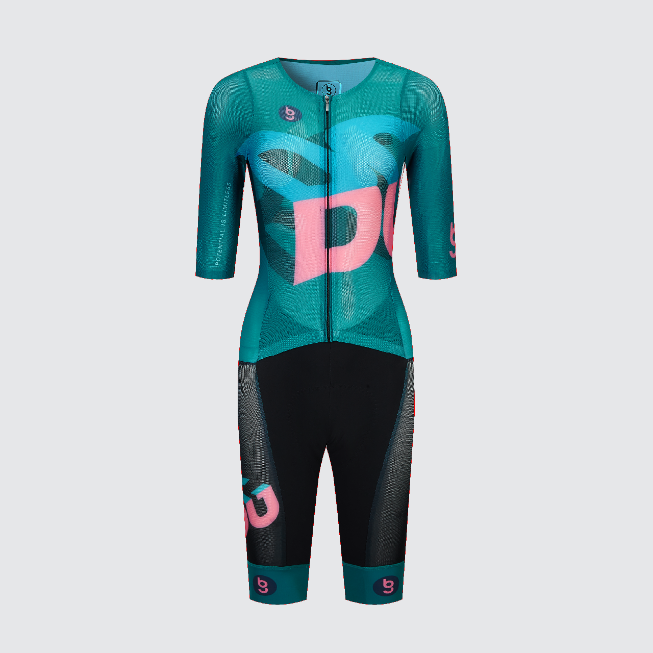 BG Sports Pinnacle Cubic 女裝短袖連體賽衣 Verde/Black