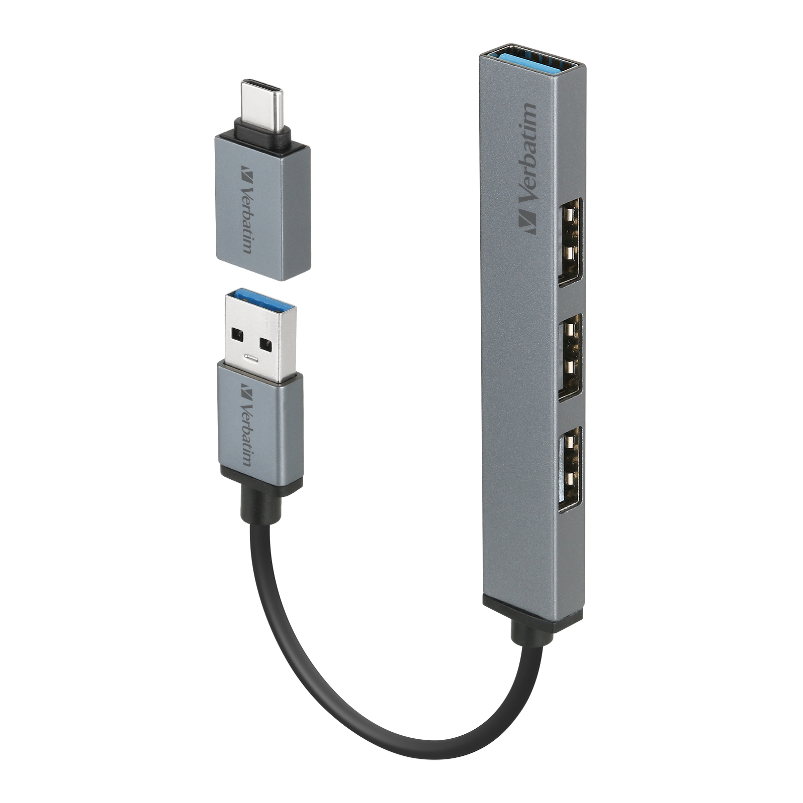 Verbatim 4合1 USB 3.2 Gen 1擴展器 (連USB 3.2 Gen 1 Type C 轉接器)(66866)