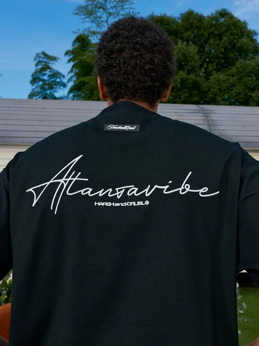 Harsh and Cruel 24SS 美式街頭刺繡手寫字體短袖 T HL242020207