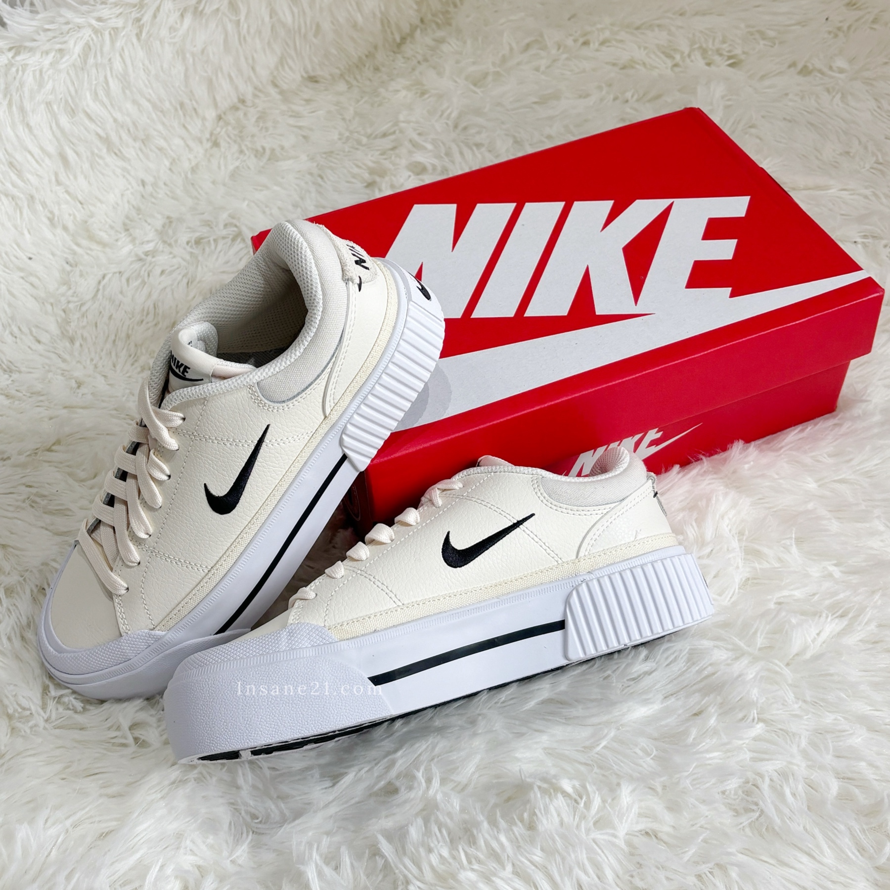 NIKE COURT LEGACY 牛奶黑勾 厚底 增高 米白 休閒鞋 FV5526-101