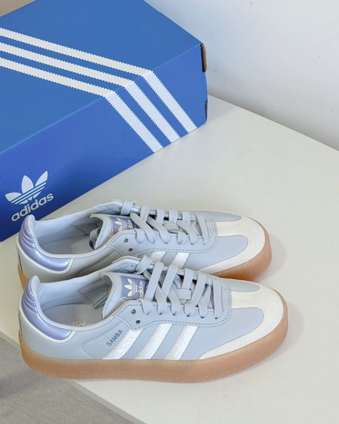 <快速出貨>Adidas Sambae 厚底寶寶藍