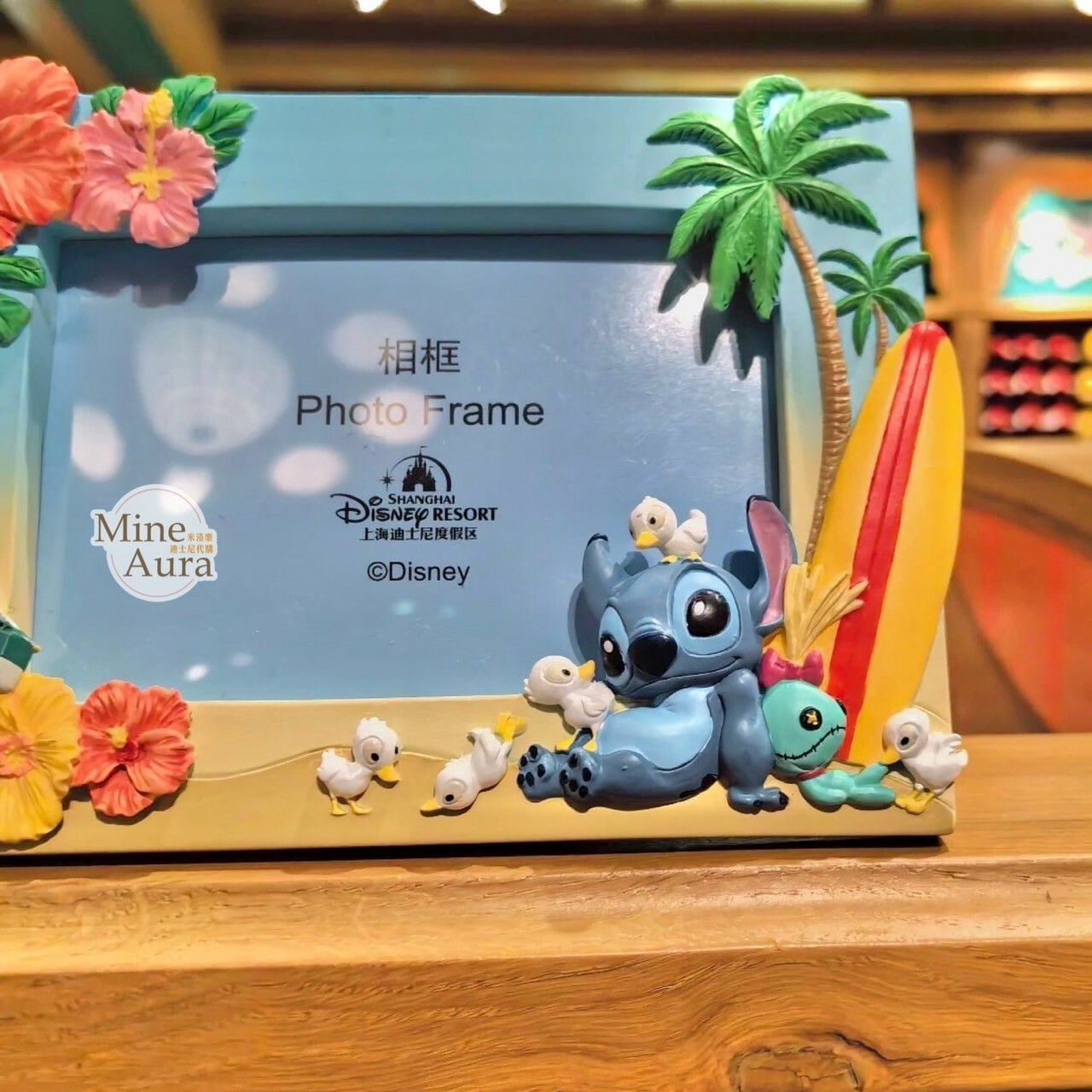 史迪奇 Stitch 扶桑花 椰樹 造型 相框 擺飾品 星際寶貝 Lilo & Stitch -上海迪士尼樂園