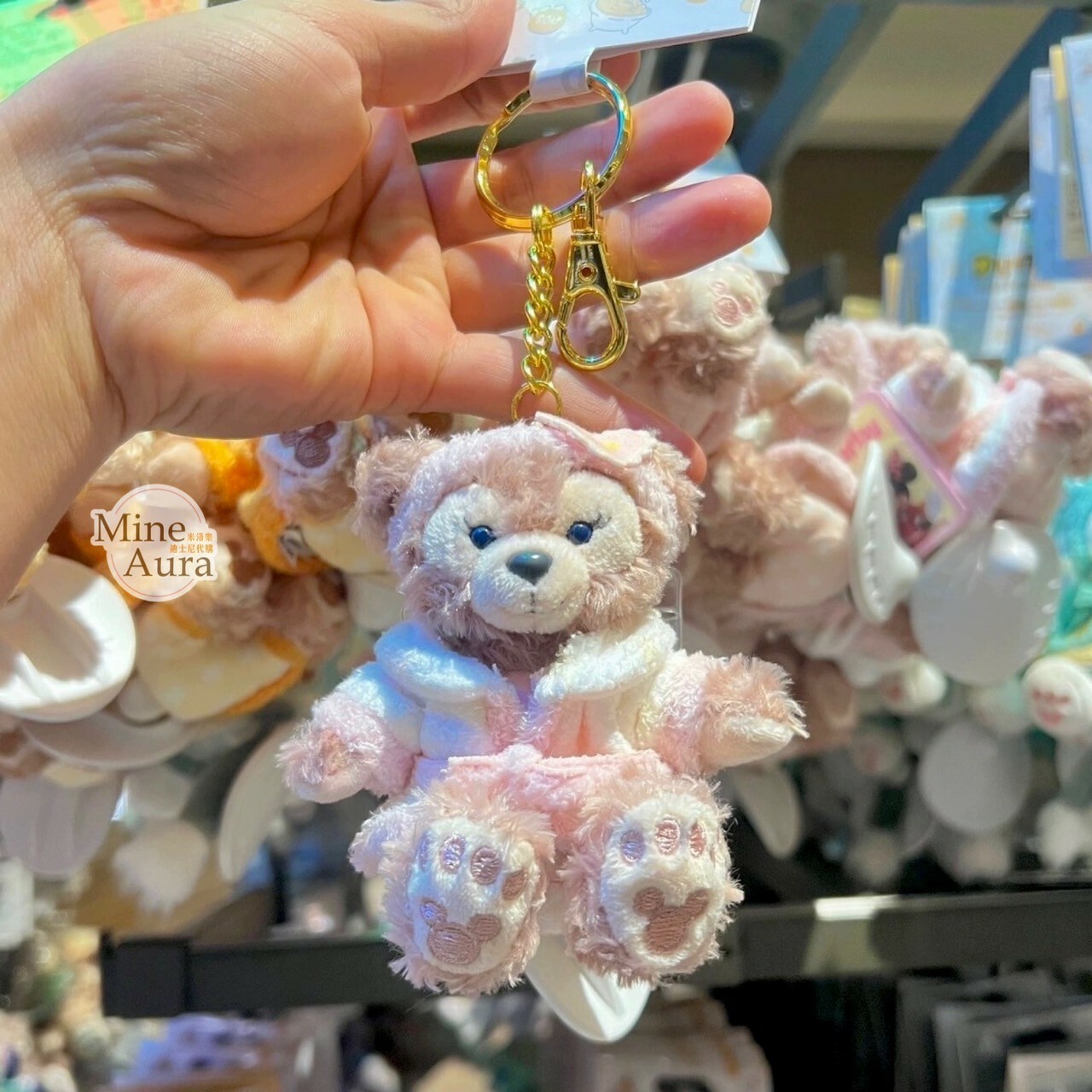 雪莉玫 ShellieMay 睡袍造型 絨毛 鑰匙圈 吊飾 -上海迪士尼樂園