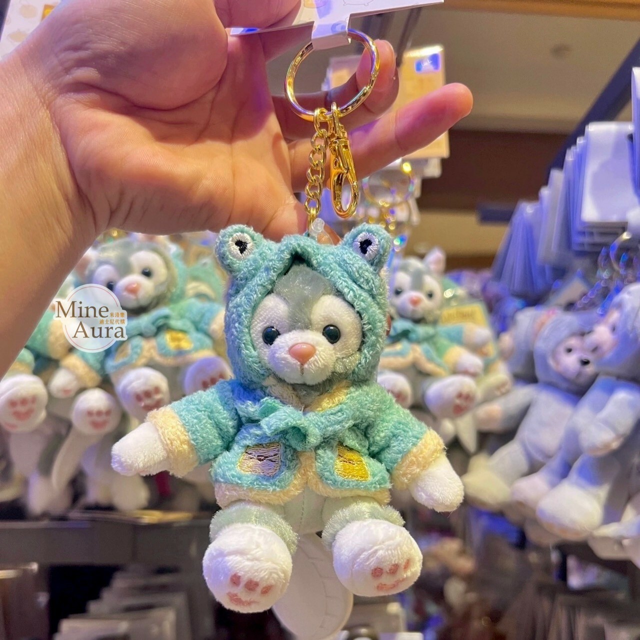 傑拉托尼 畫家貓 Gelatoni 睡袍造型 絨毛 鑰匙圈 吊飾 -上海迪士尼樂園