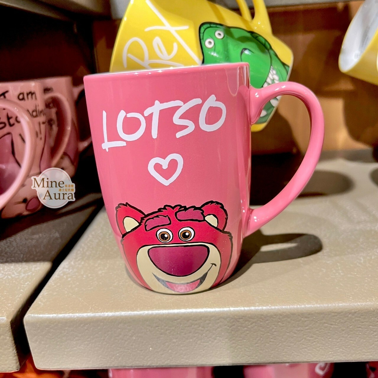 熊抱哥 Lotso 桃紅色 陶瓷馬克杯 水杯 玩具總動員 Toy Story -上海迪士尼樂園