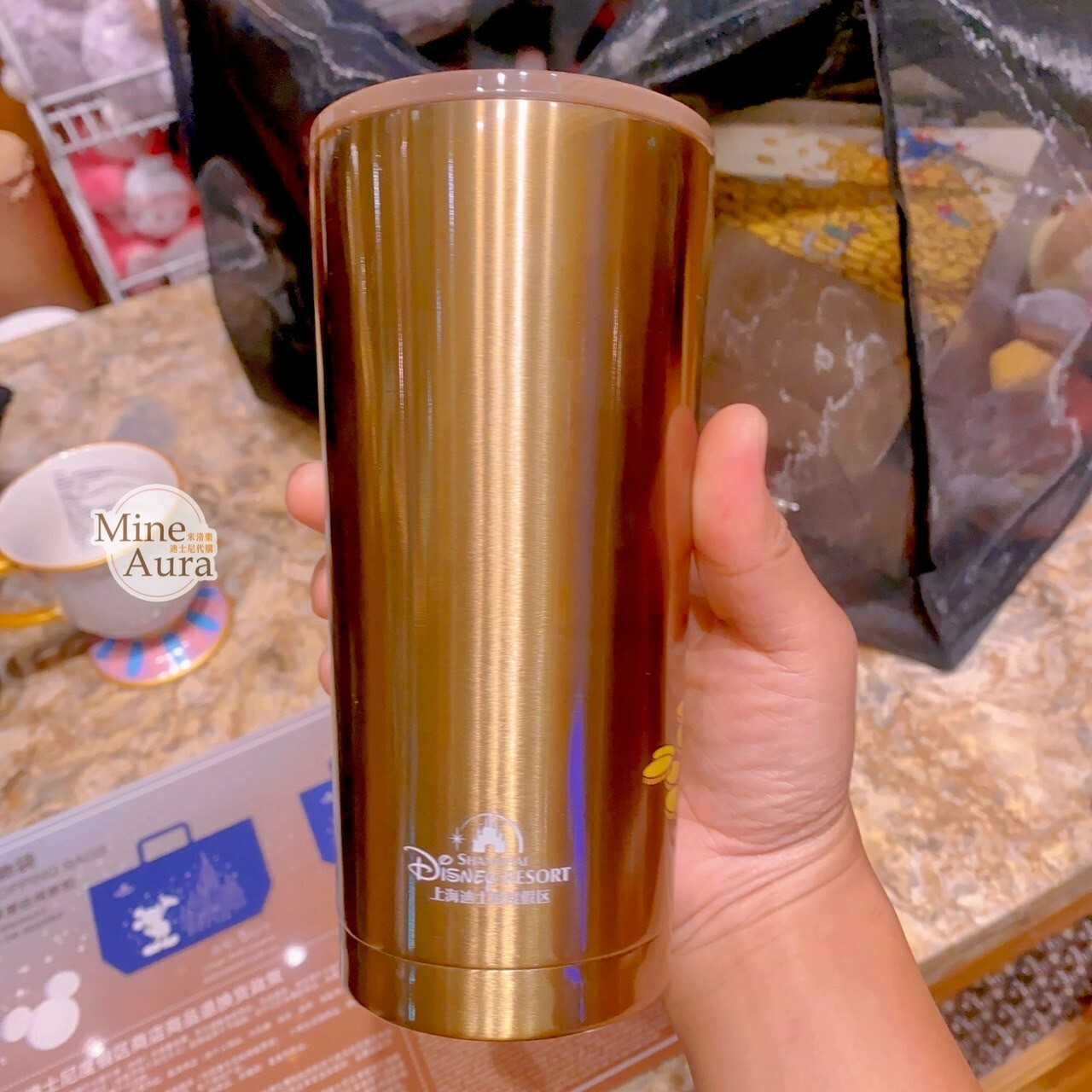 唐老鴨 Donald 舅舅 史高治 錢幣圖案 不鏽鋼 水杯 隨行杯 -上海迪士尼樂園