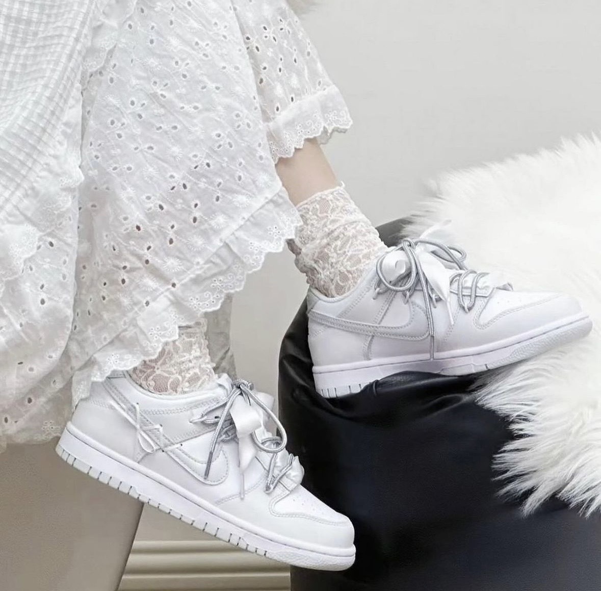 【訂製鞋款】Nike Dunk Low 白灰 白銀 輕銀芭蕾 DH9765102(Team52-輕銀芭蕾)