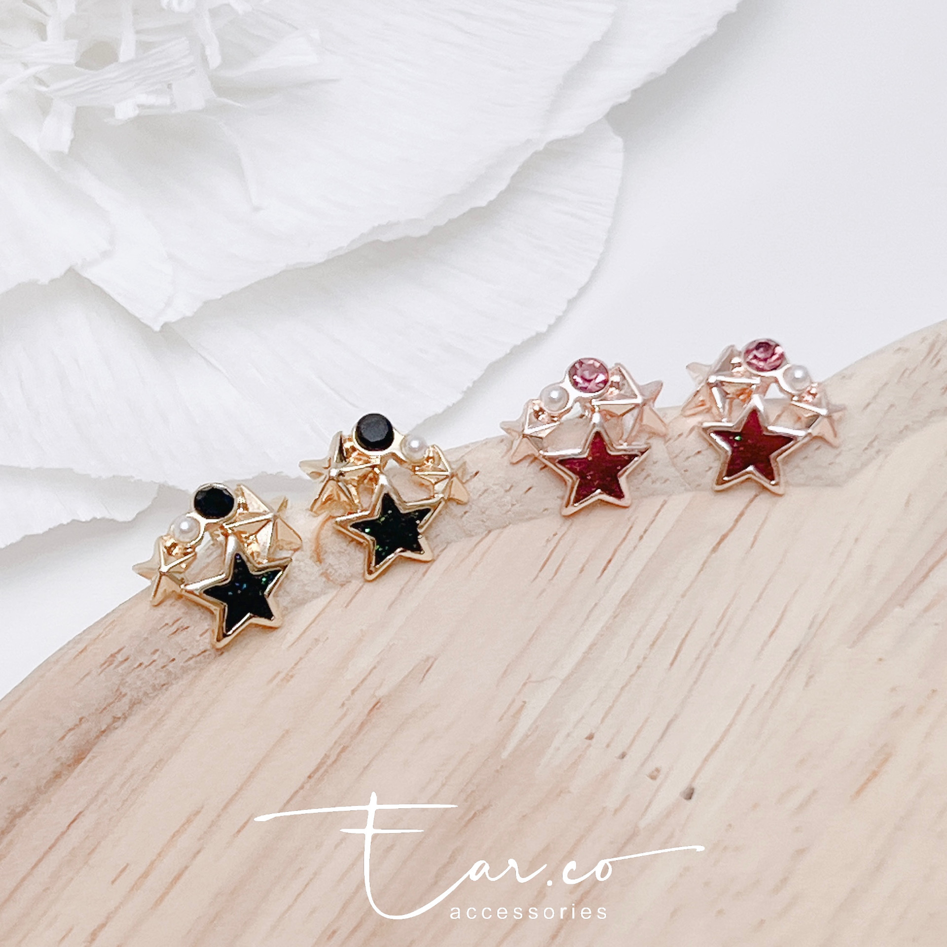 星星珍珠耳環 #A1078