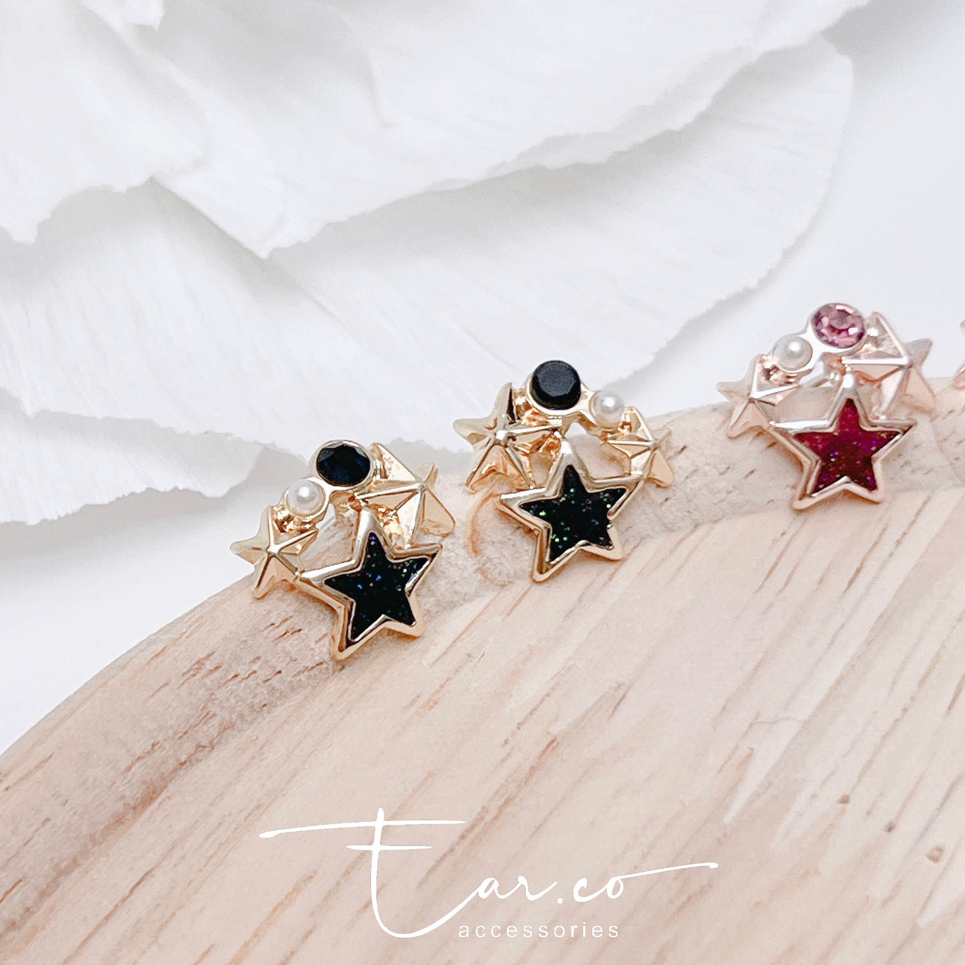 星星珍珠耳環 #A1078