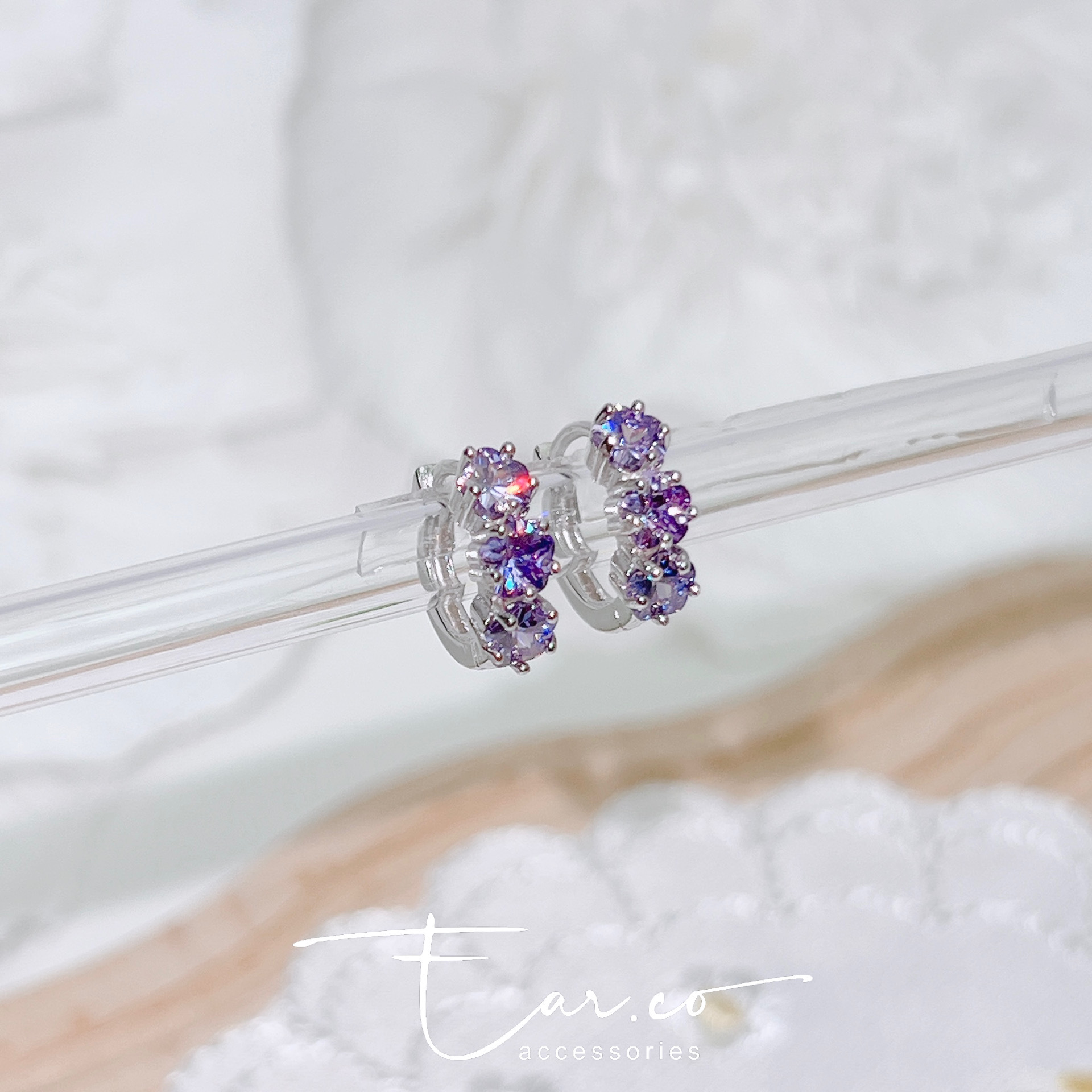 Secret Purple純銀小耳圈 [睡覺不用脫! ] #A1085