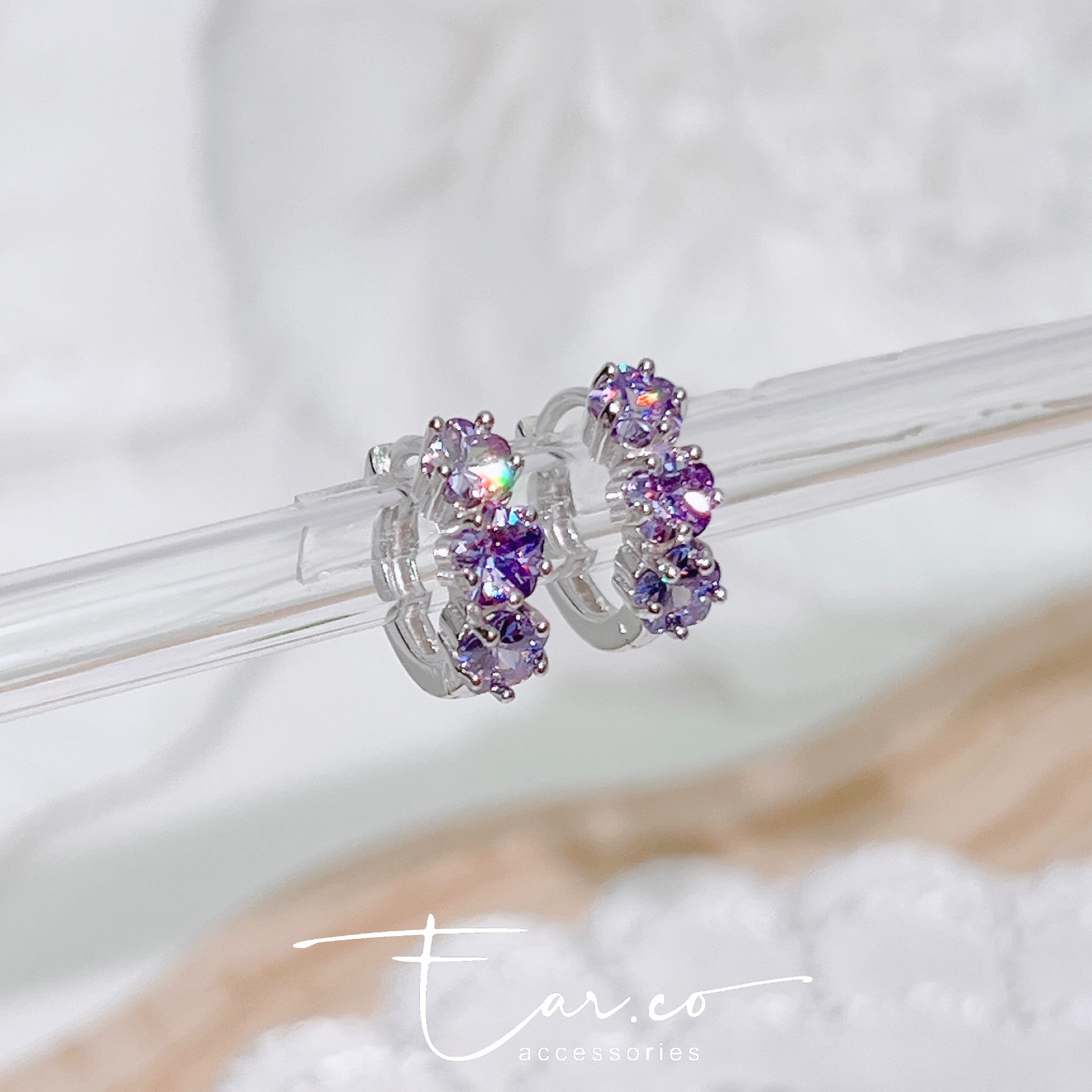 Secret Purple純銀小耳圈 [睡覺不用脫! ] #A1085