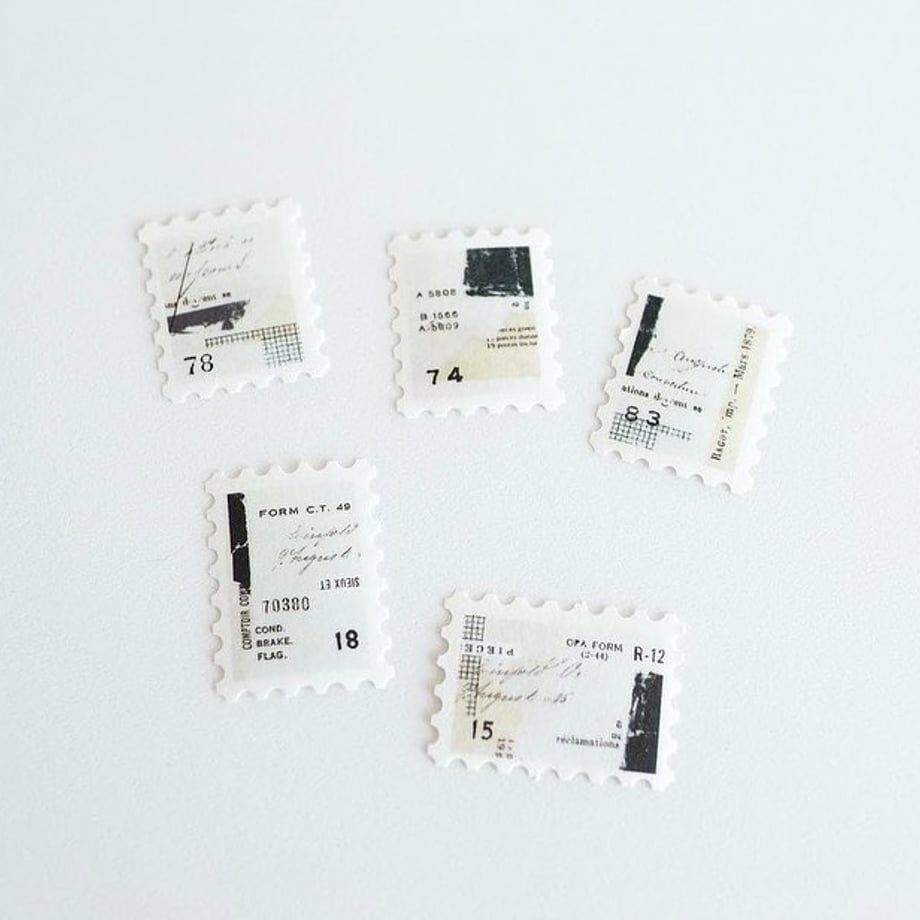 星星月亮＿郵票貼紙 30枚 和紙貼紙包 F-001｜日本 yohaku