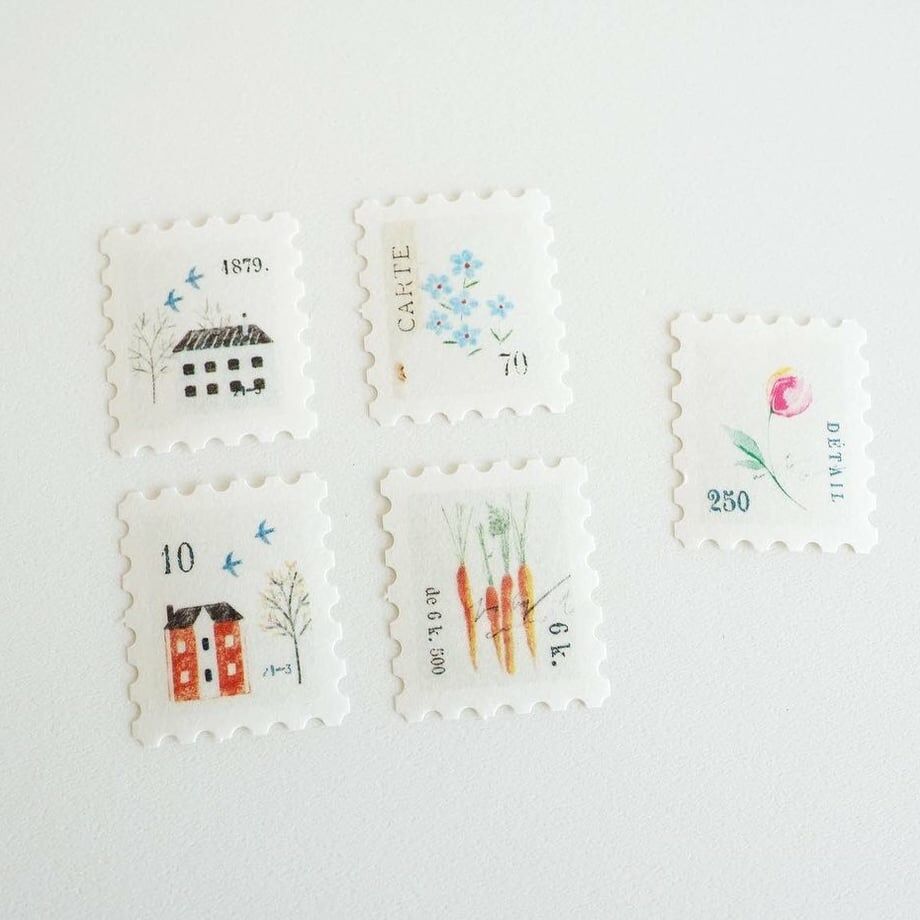 信件＿郵票貼紙 30枚 和紙貼紙包 F-002｜日本 yohaku