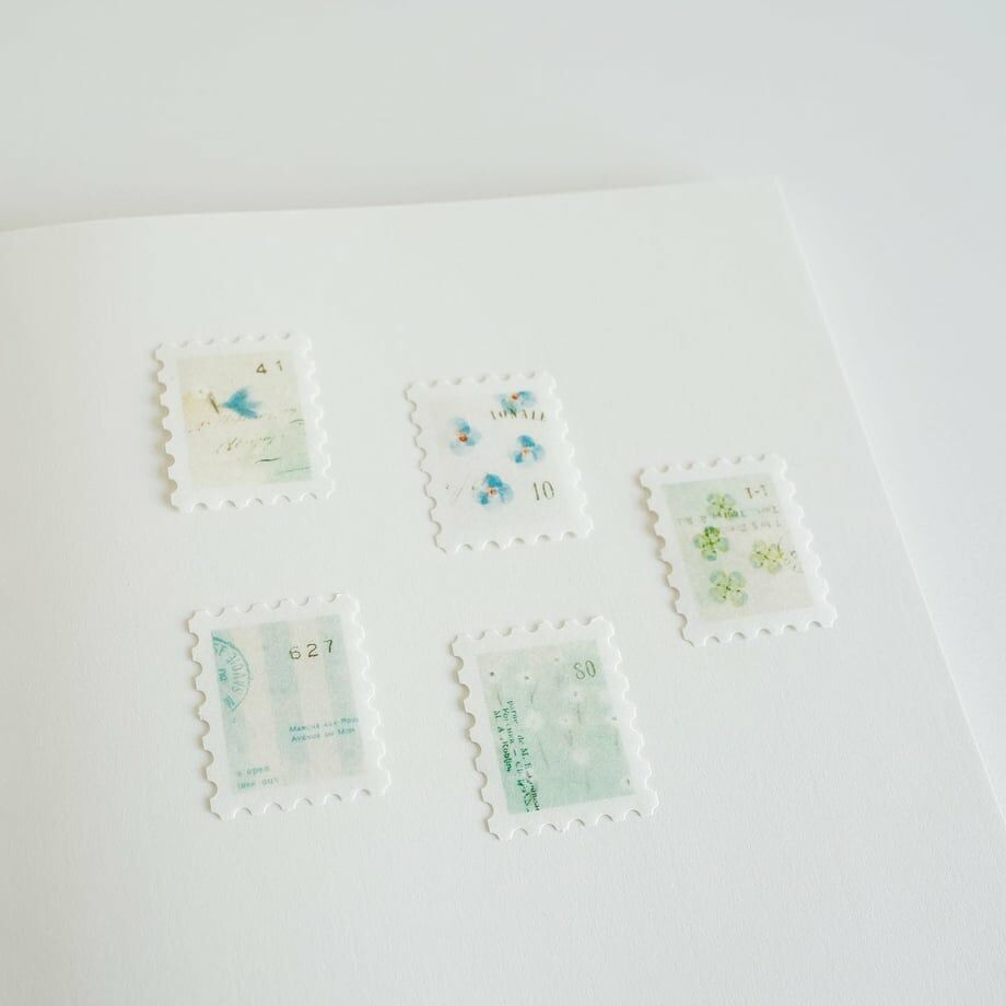 日記＿郵票貼紙 30枚 和紙貼紙包 F-009｜日本 yohaku