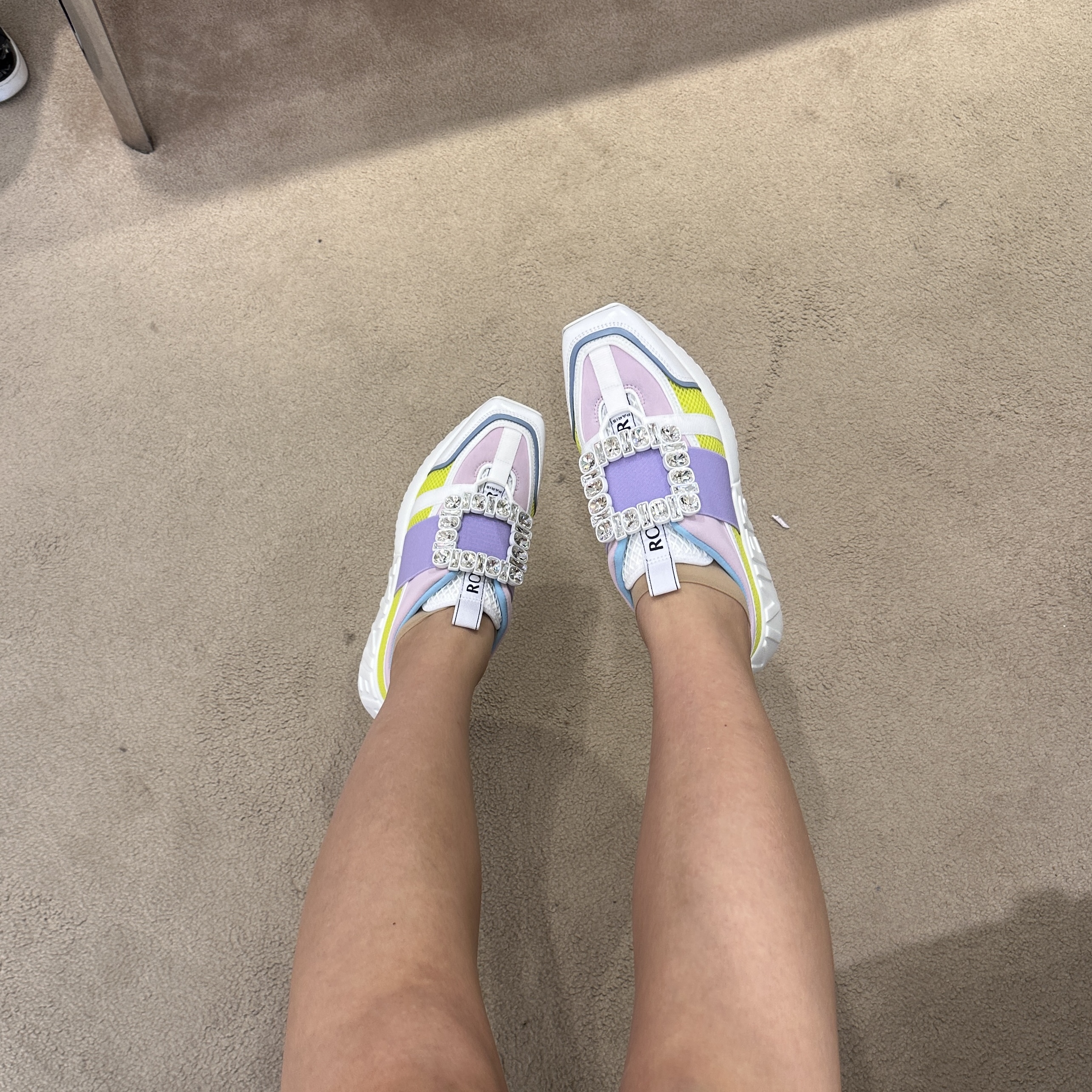 Roger Vivier RV running shoes purple-yellow