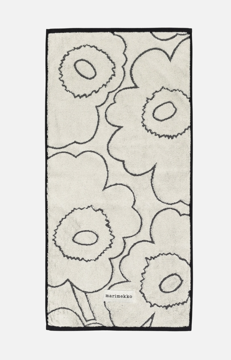 代購現貨 | Marimekko Hand Towel | Piirto Unikko (black x white outline 50 x 100)