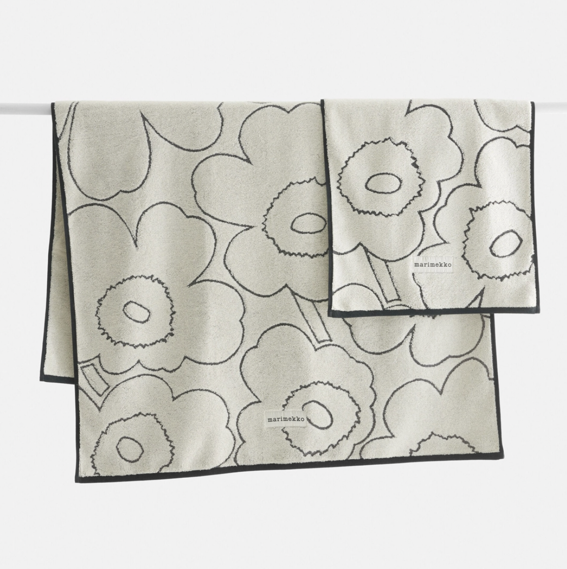 代購現貨 | Marimekko Hand Towel | Piirto Unikko (black x white outline 50 x 100)