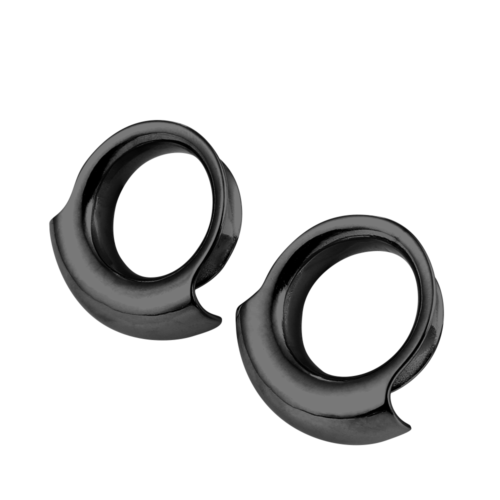 HK07 新浪半圓造型鈦鋼擴耳環 6mm - 25mm