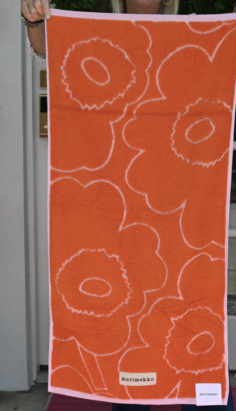 代購現貨 | Marimekko Hand Towel | Piirto Unikko (burnt orange, pink 50 x 100)