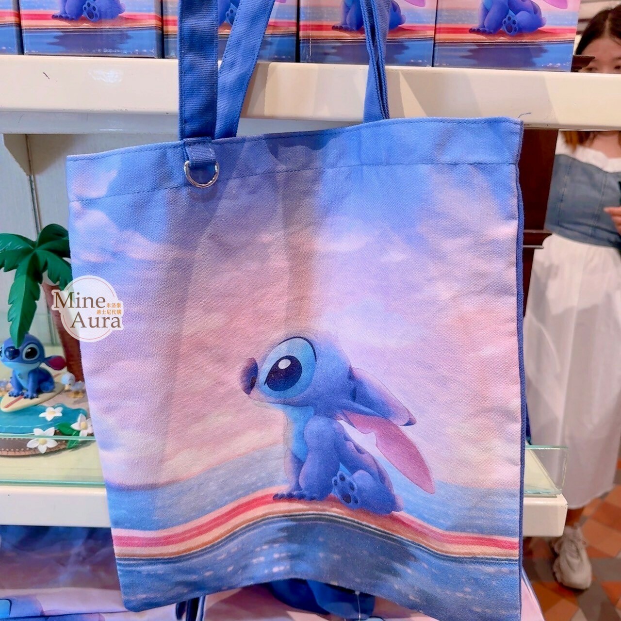 史迪奇 Stitch 海灘日落系列 圖案 手提 肩背 帆布袋 帆布包 星際寶貝 Lilo & Stitch -香港迪士尼樂園