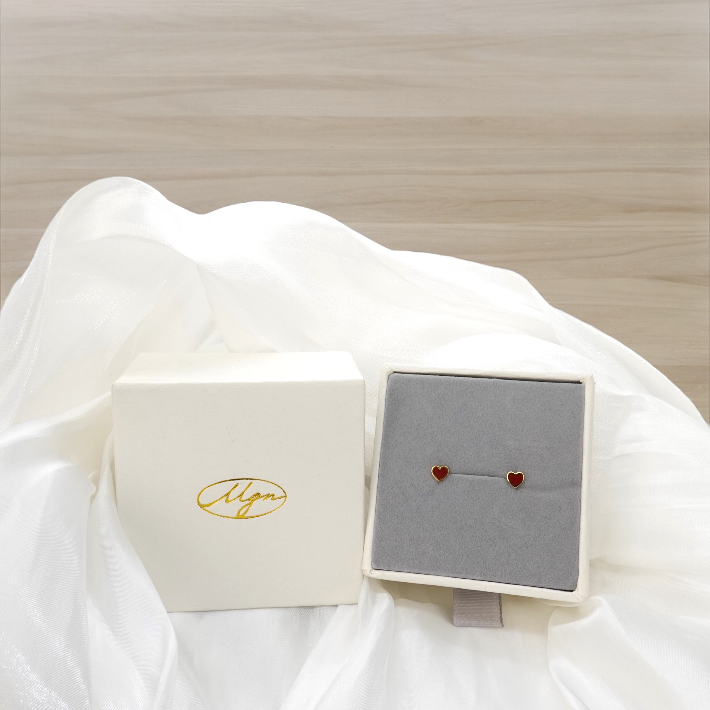 愛心彩繪琺瑯耳環