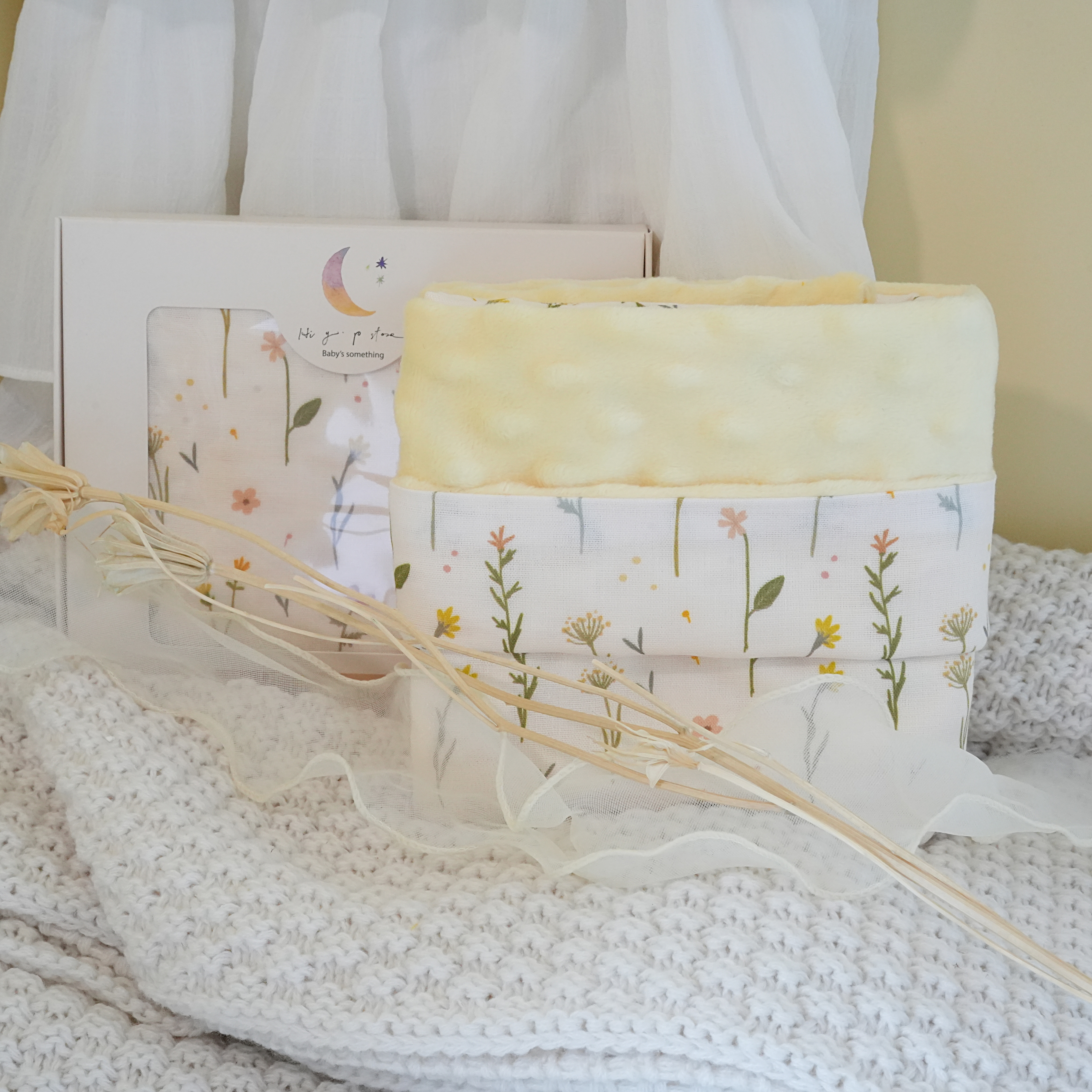 Hi Y.P store-嬰兒車蓋毯-獨家設計款-清新植花