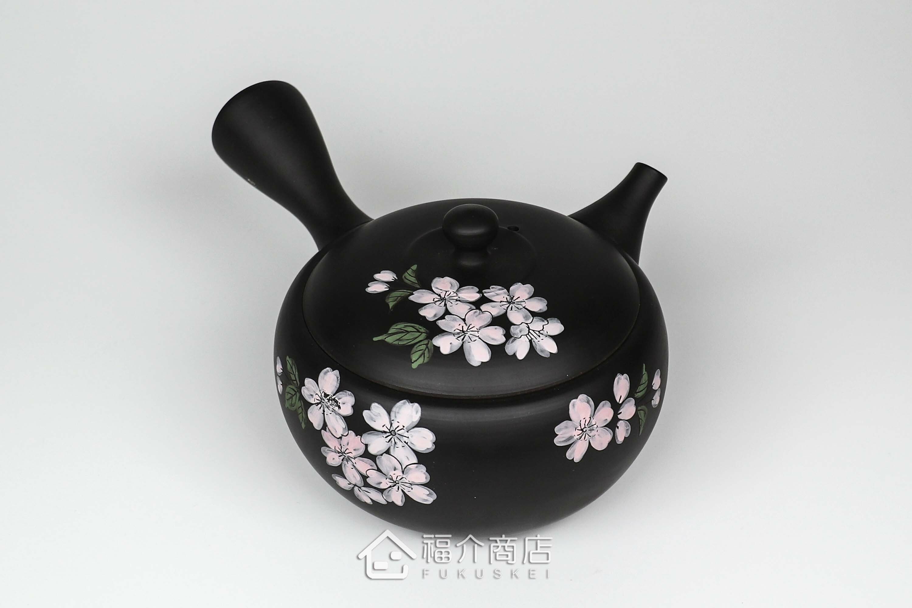 泡茶用的花造型日本陶壺