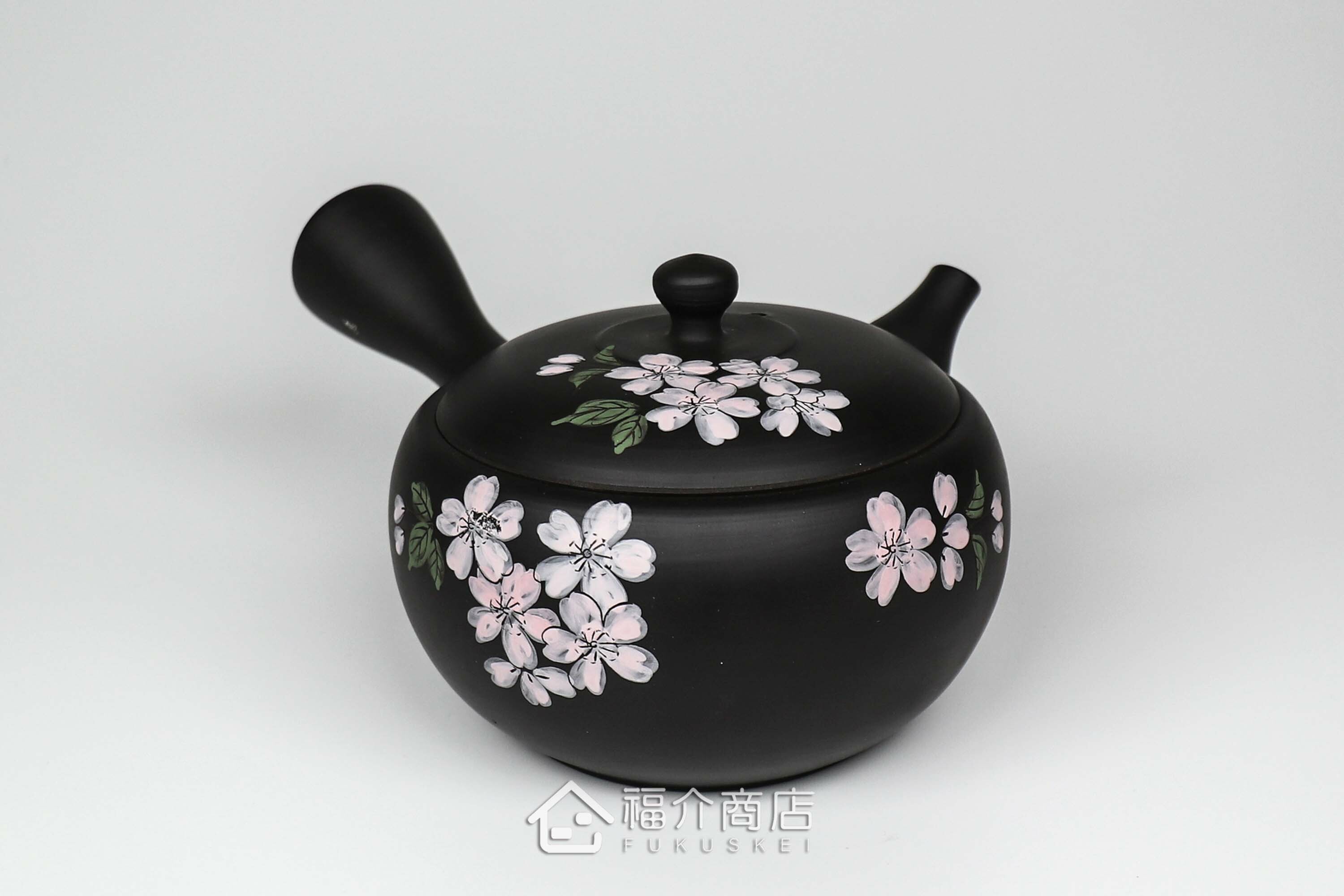 泡茶用的花造型日本陶壺