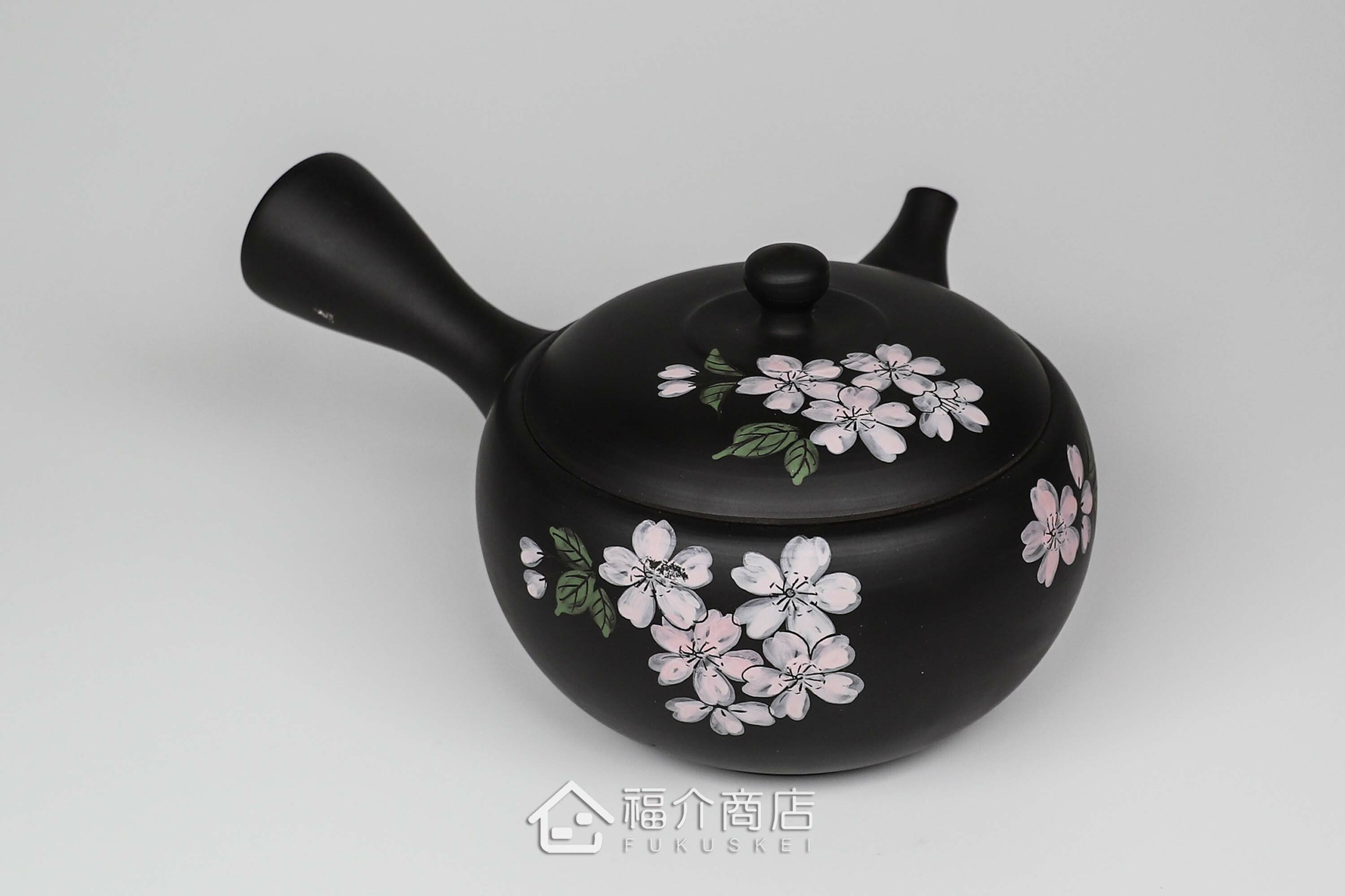 泡茶用的花造型日本陶壺