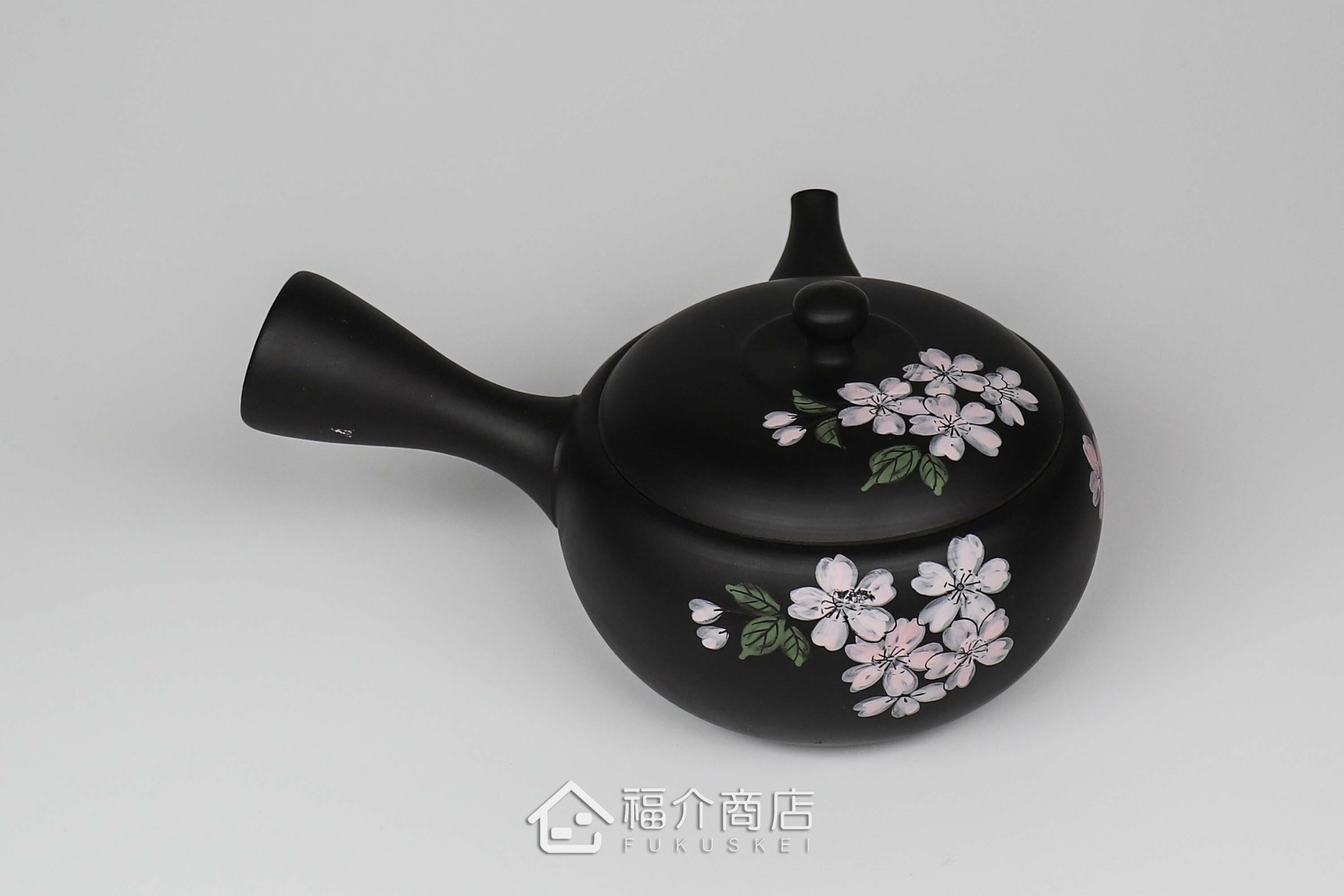泡茶用的花造型日本陶壺