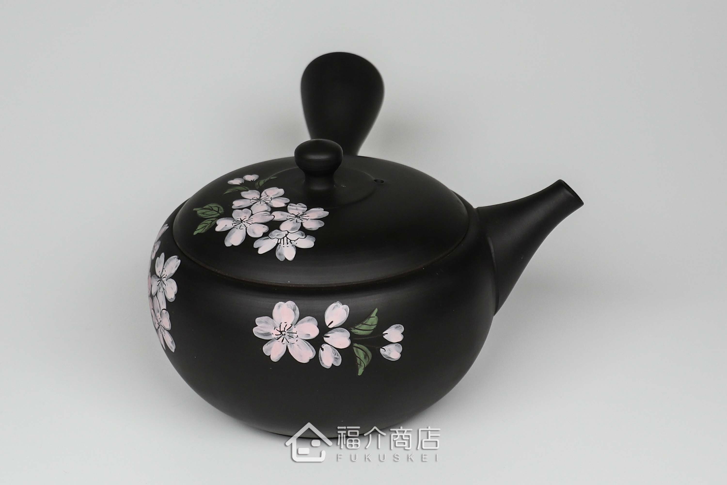 泡茶用的花造型日本陶壺