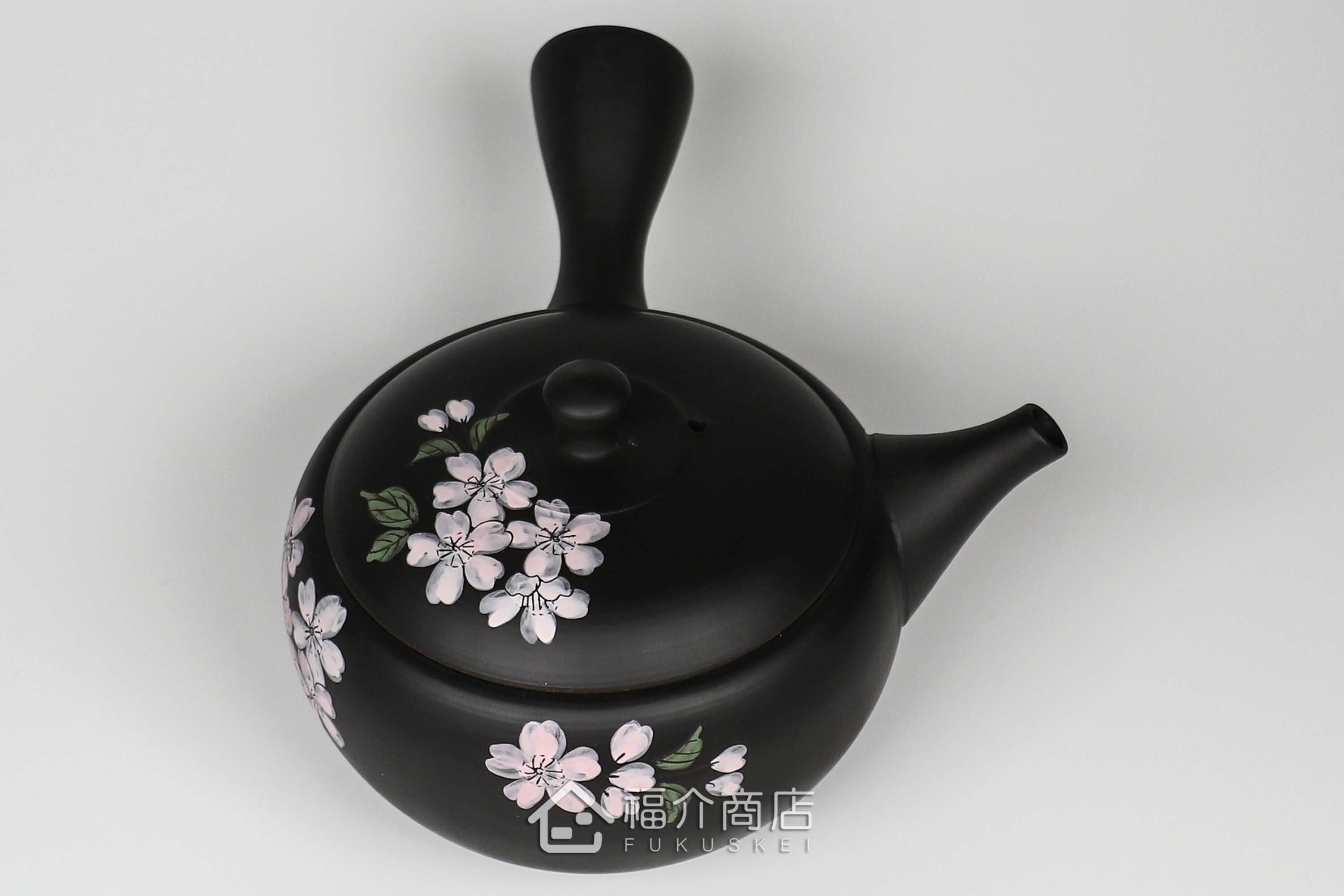 泡茶用的花造型日本陶壺