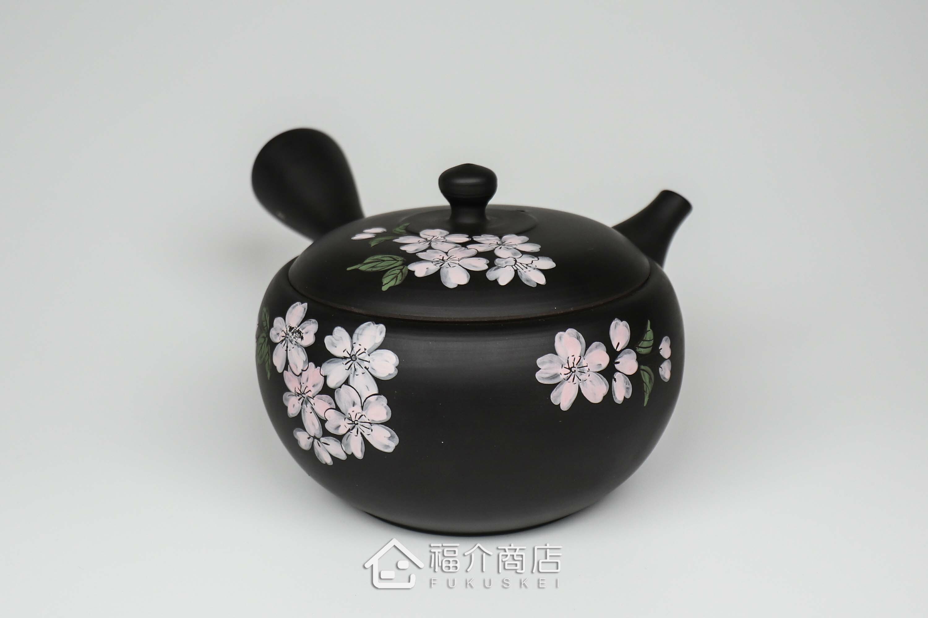 泡茶用的花造型日本陶壺