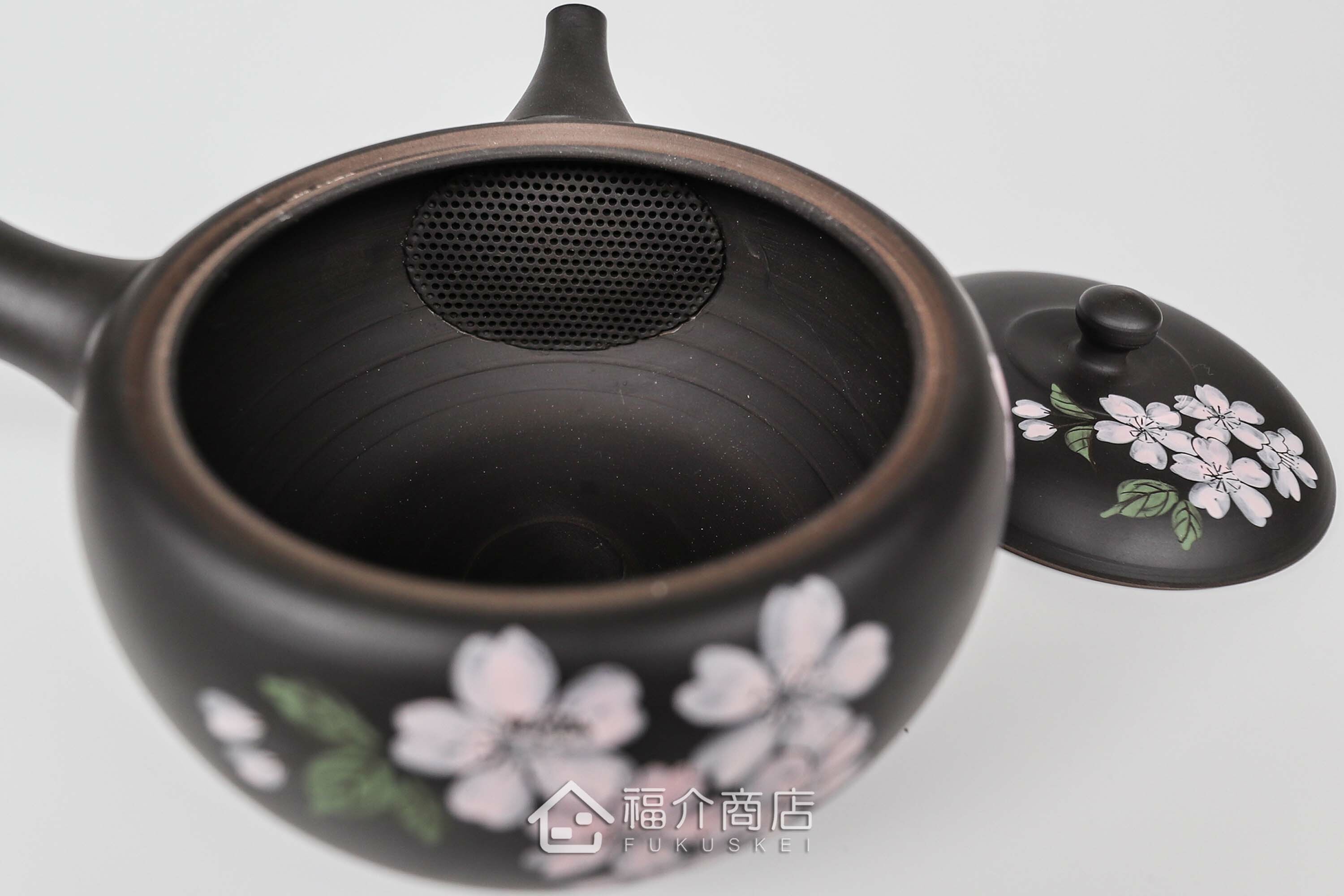 泡茶用的花造型日本陶壺