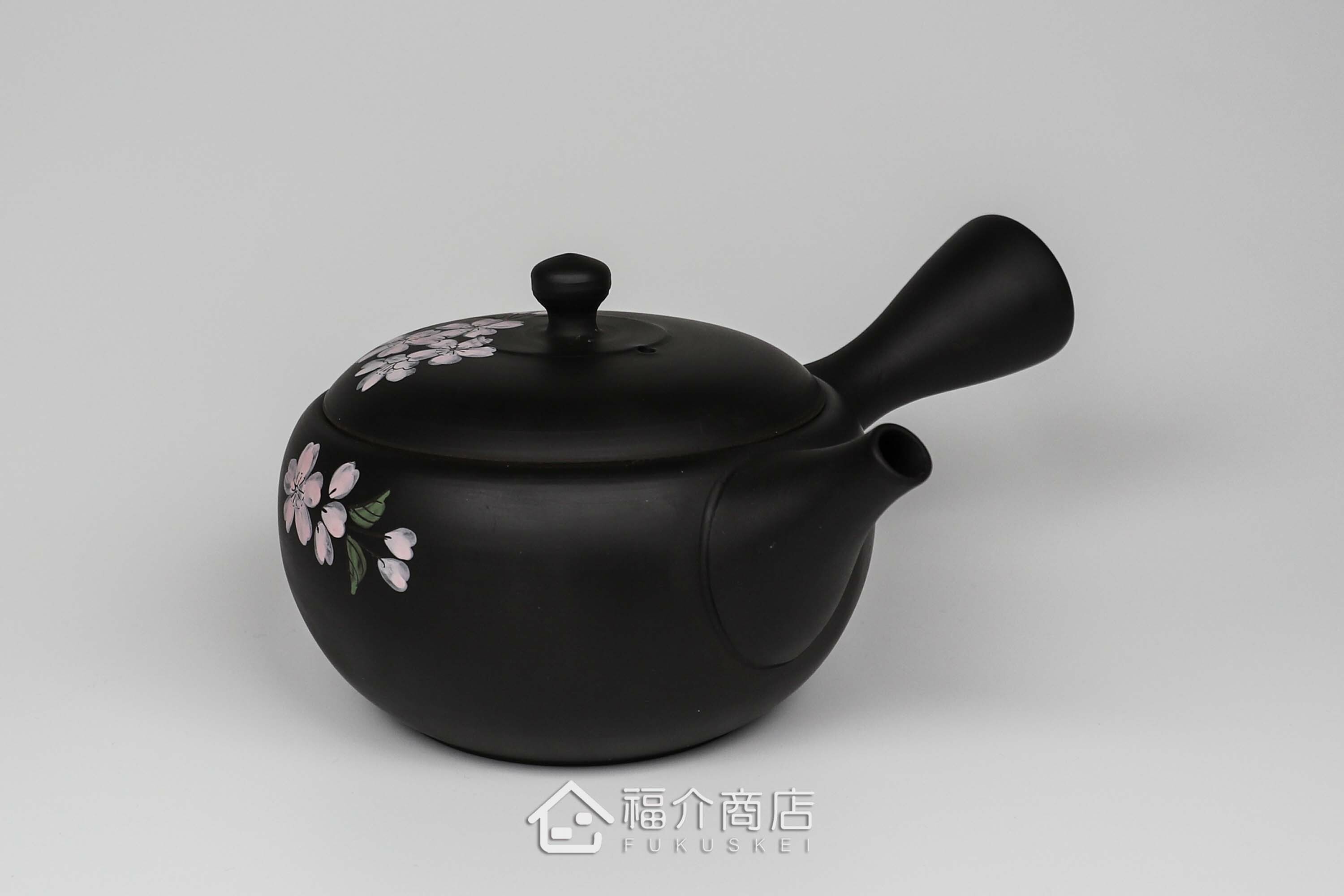 泡茶用的花造型日本陶壺