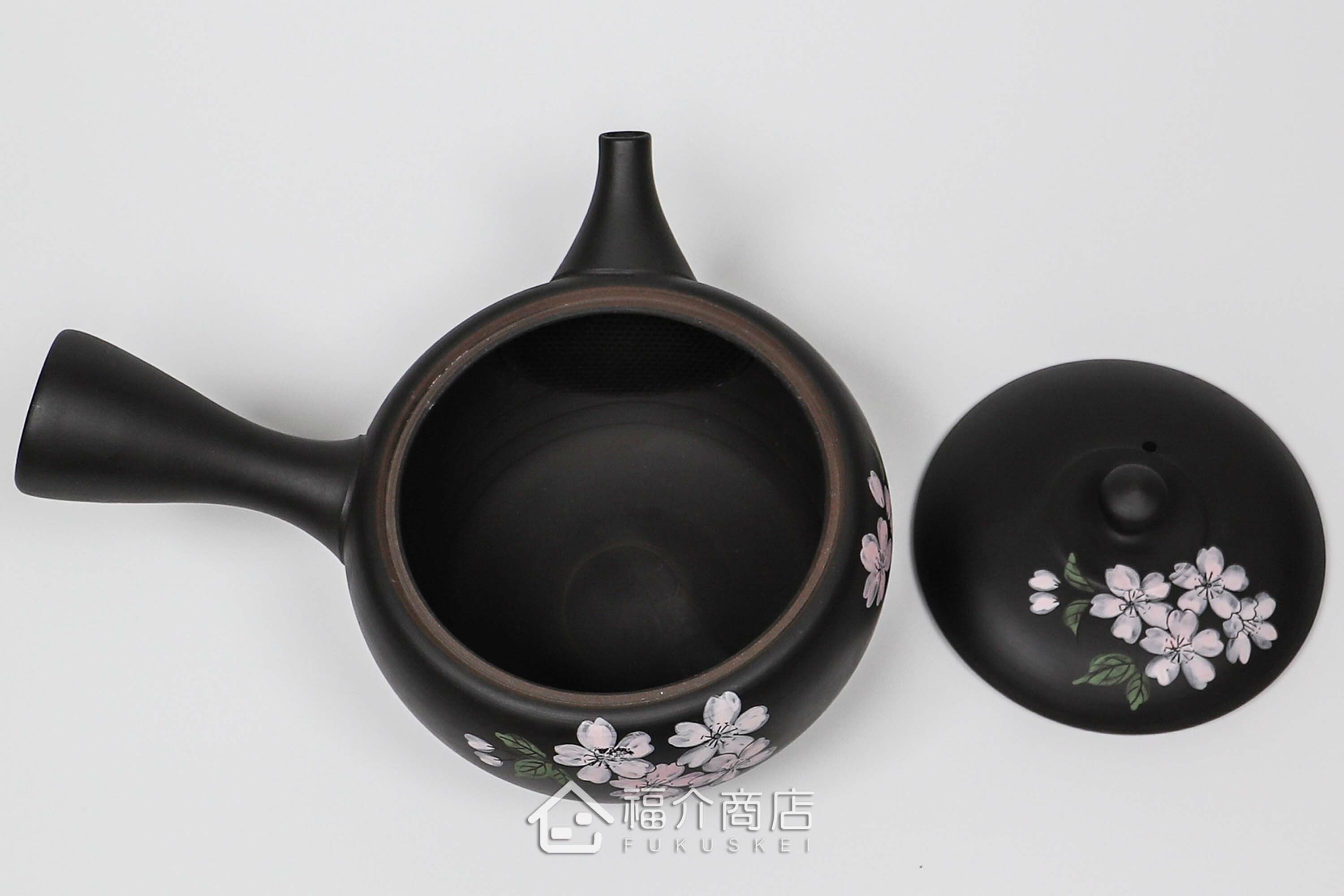 泡茶用的花造型日本陶壺