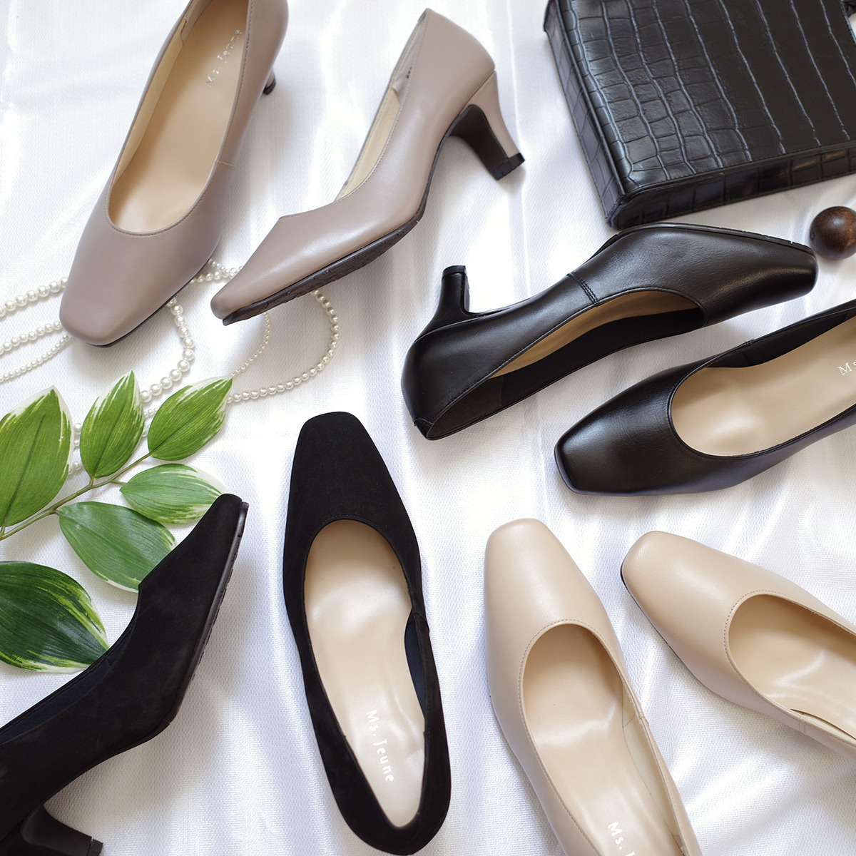 Ms. Jeune 日本製真皮面試好感方頭高跟鞋