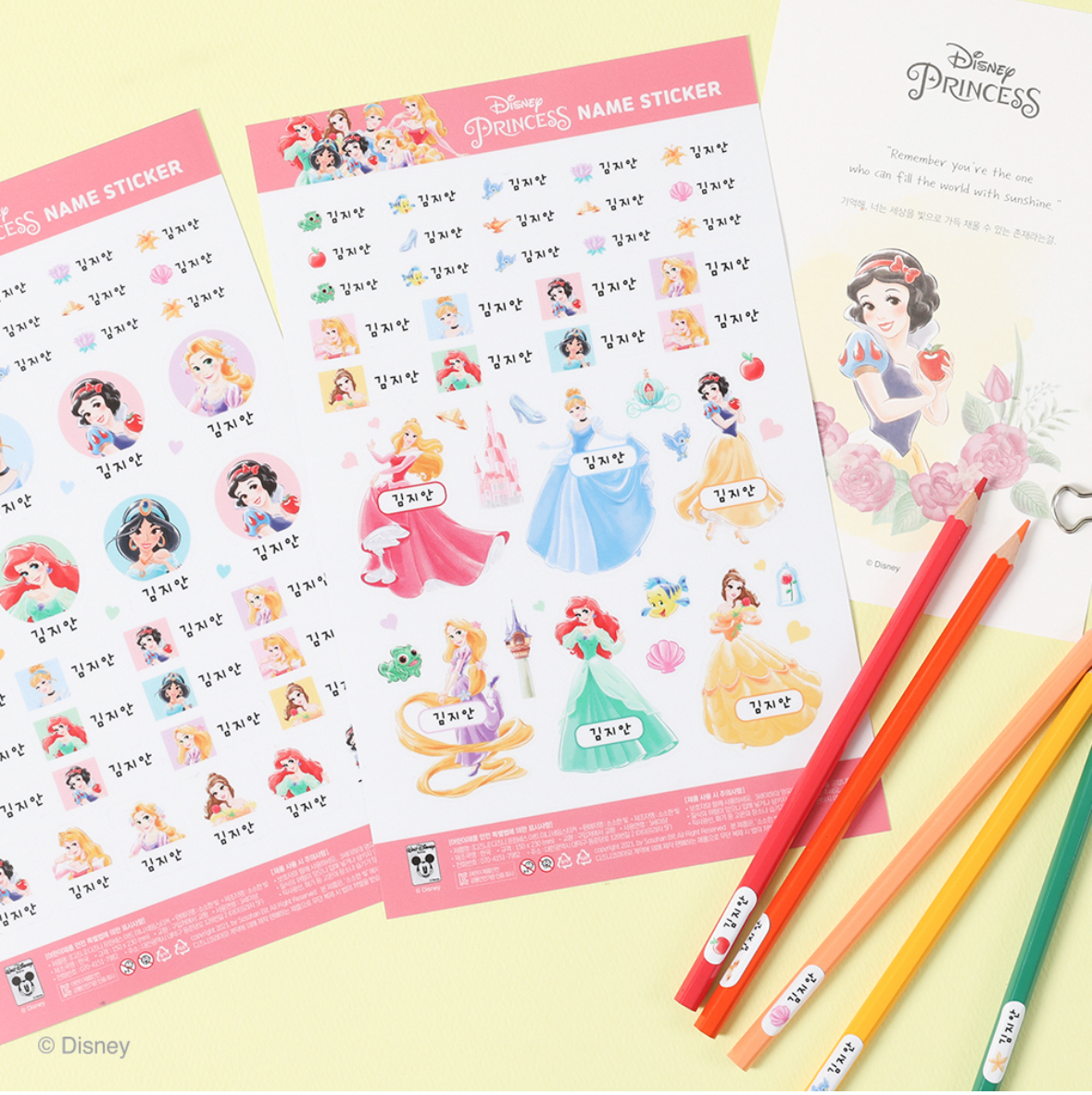 韓國定制 Disney 防水姓名貼紙 (日常用) - Type A/B