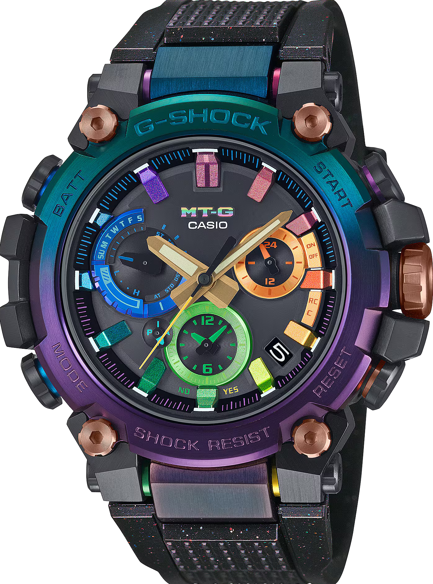 萬年鐘錶 - G-SHOCK  MT-G系列  太空星雲太陽能藍芽電波運動質感男錶  MTG-B3000DN-1A 錶徑 : 51mm