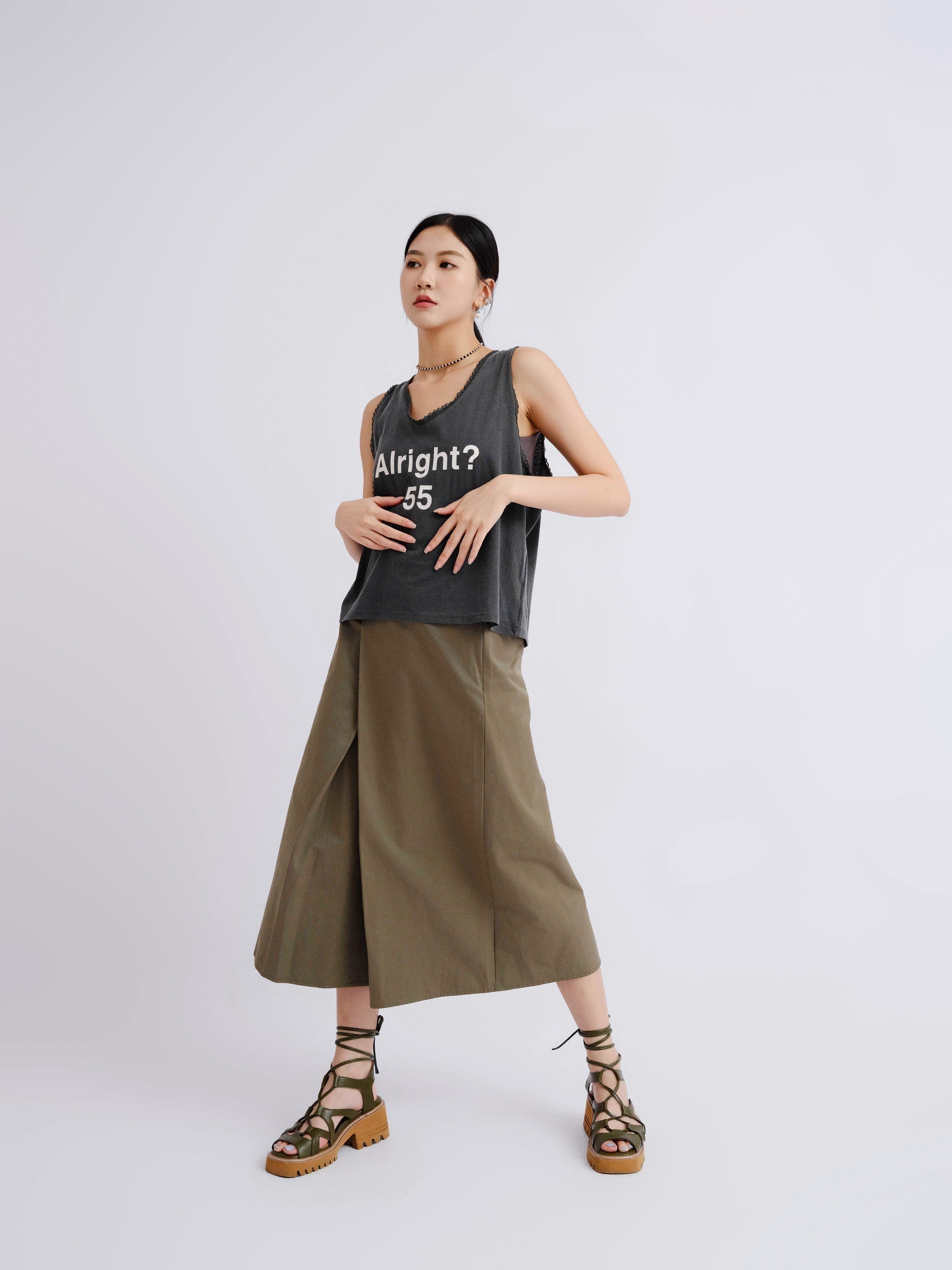 ALRIGHT?55花邊洗水背心 (*現貨款式）