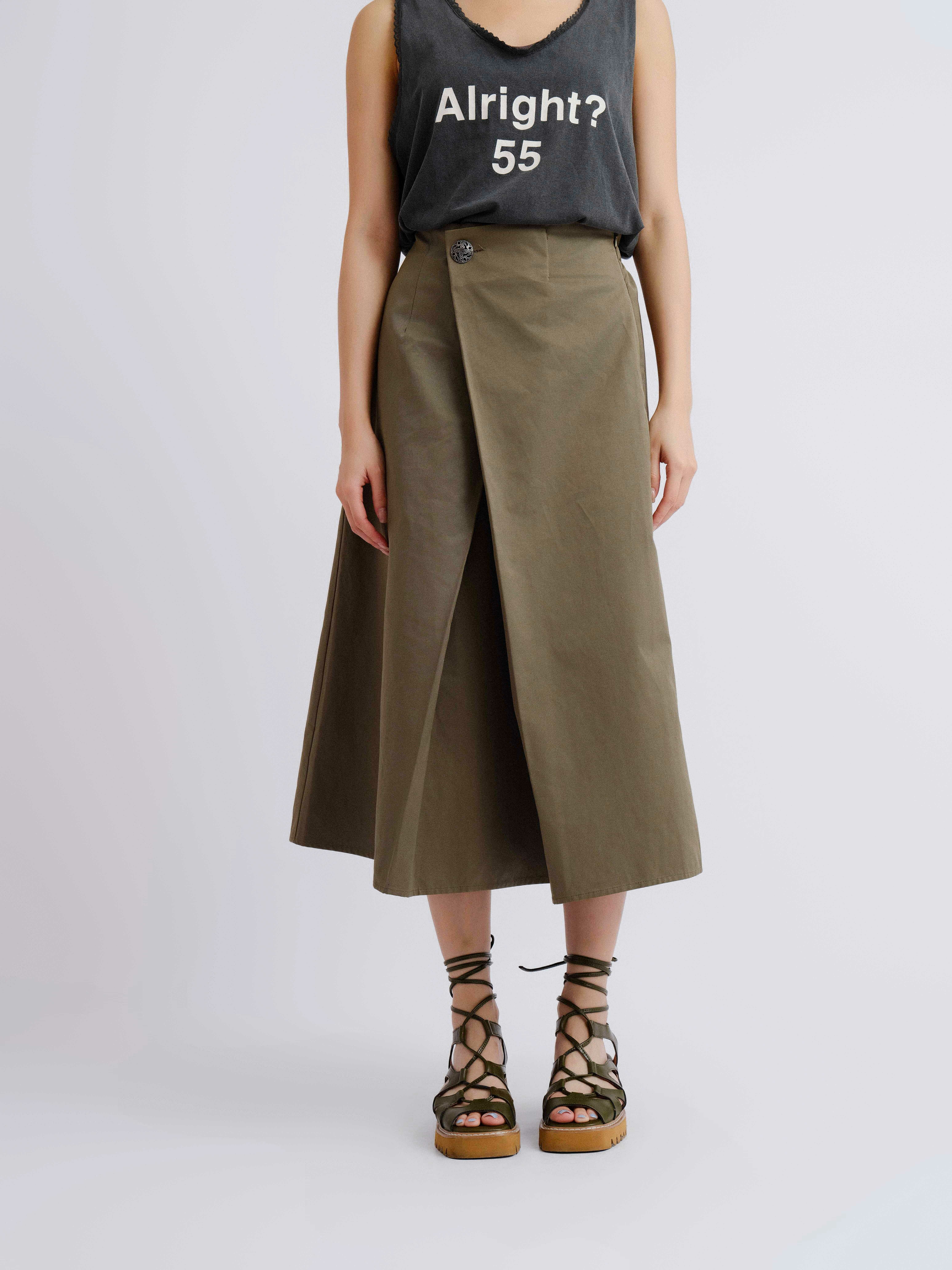 大鈕扣左右冚A字裙 (現貨款式）