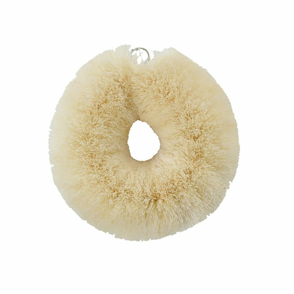 亀の子束子【日本製】白劍麻纖維柔軟毛刷 -L