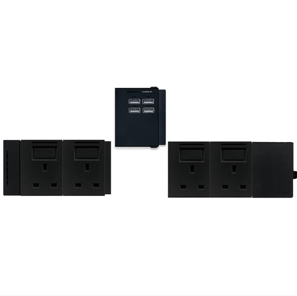 5模組 - 4USB-A + 13A + 開關組合｜單色系列｜MY SOCKET 組合拖板