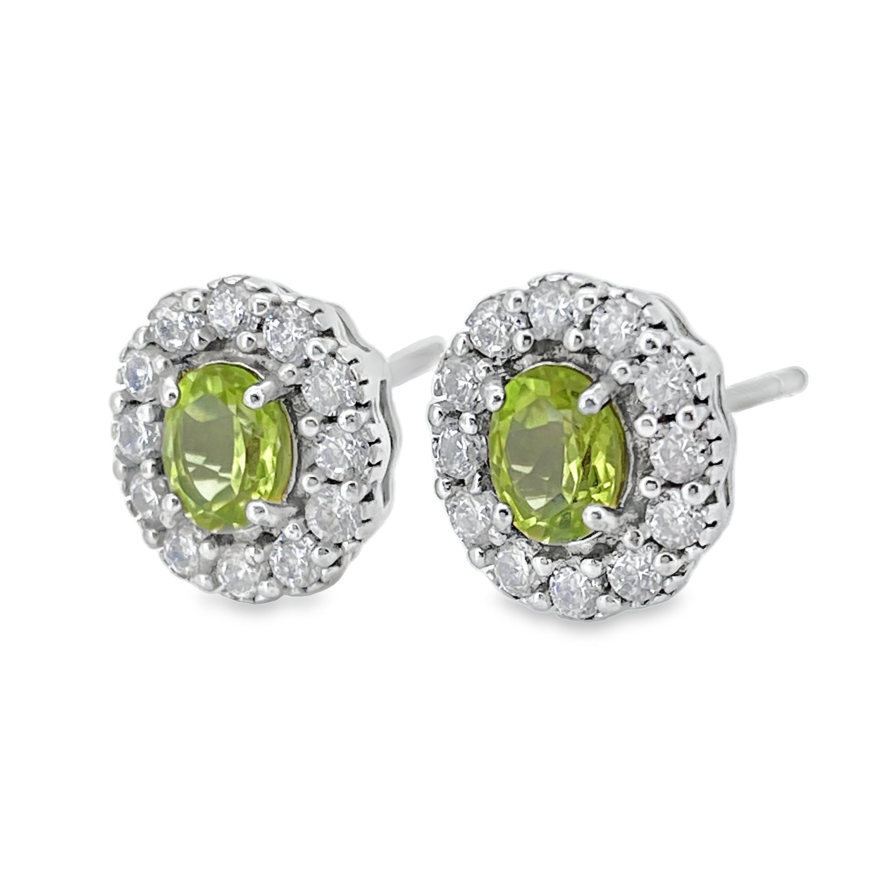 T376橄欖石花花耳環