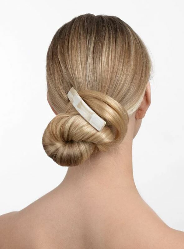 FRANCE LUXE 經典長方形髮夾〈珍珠白〉