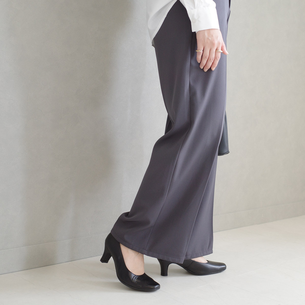 Point nine日本製真皮女用商務方頭高跟鞋5.5公分