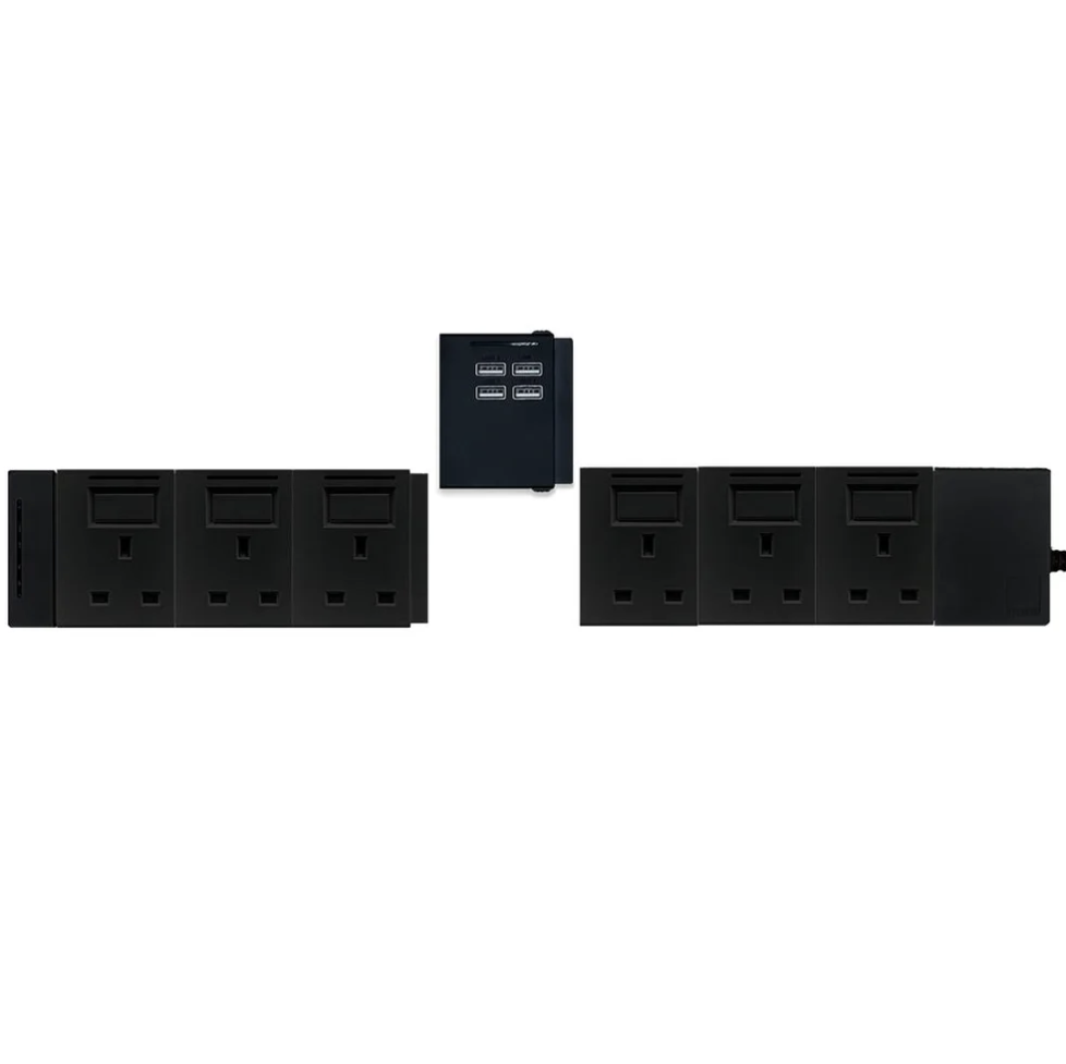 7模組 - 4USB-A + 13A + 開關組合｜單色系列｜MY SOCKET 組合拖板