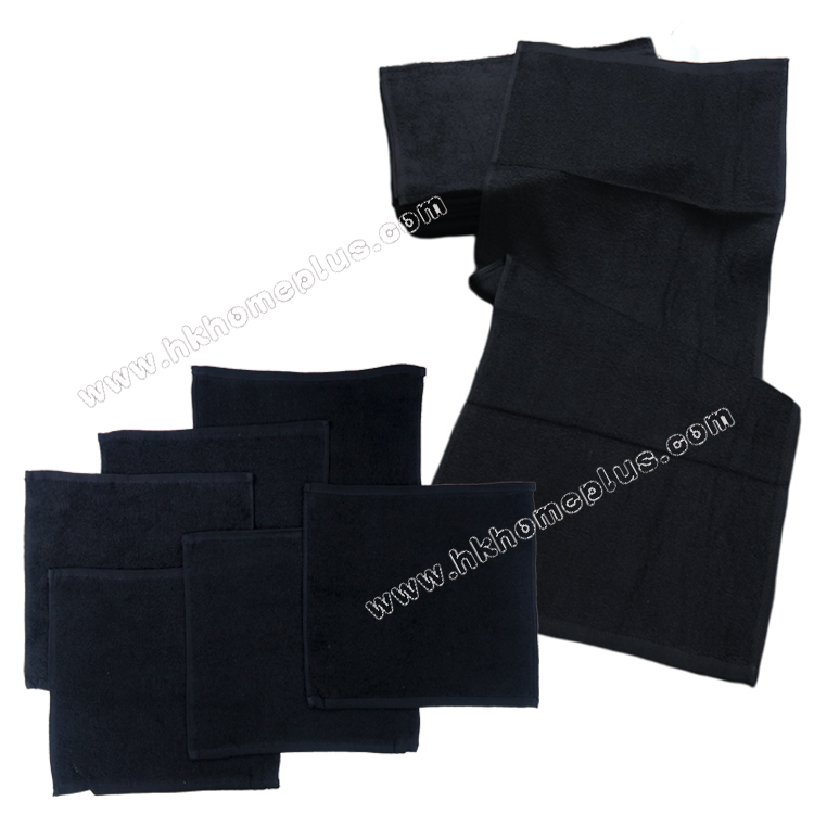 6條裝 厚身黑色毛巾 4130109